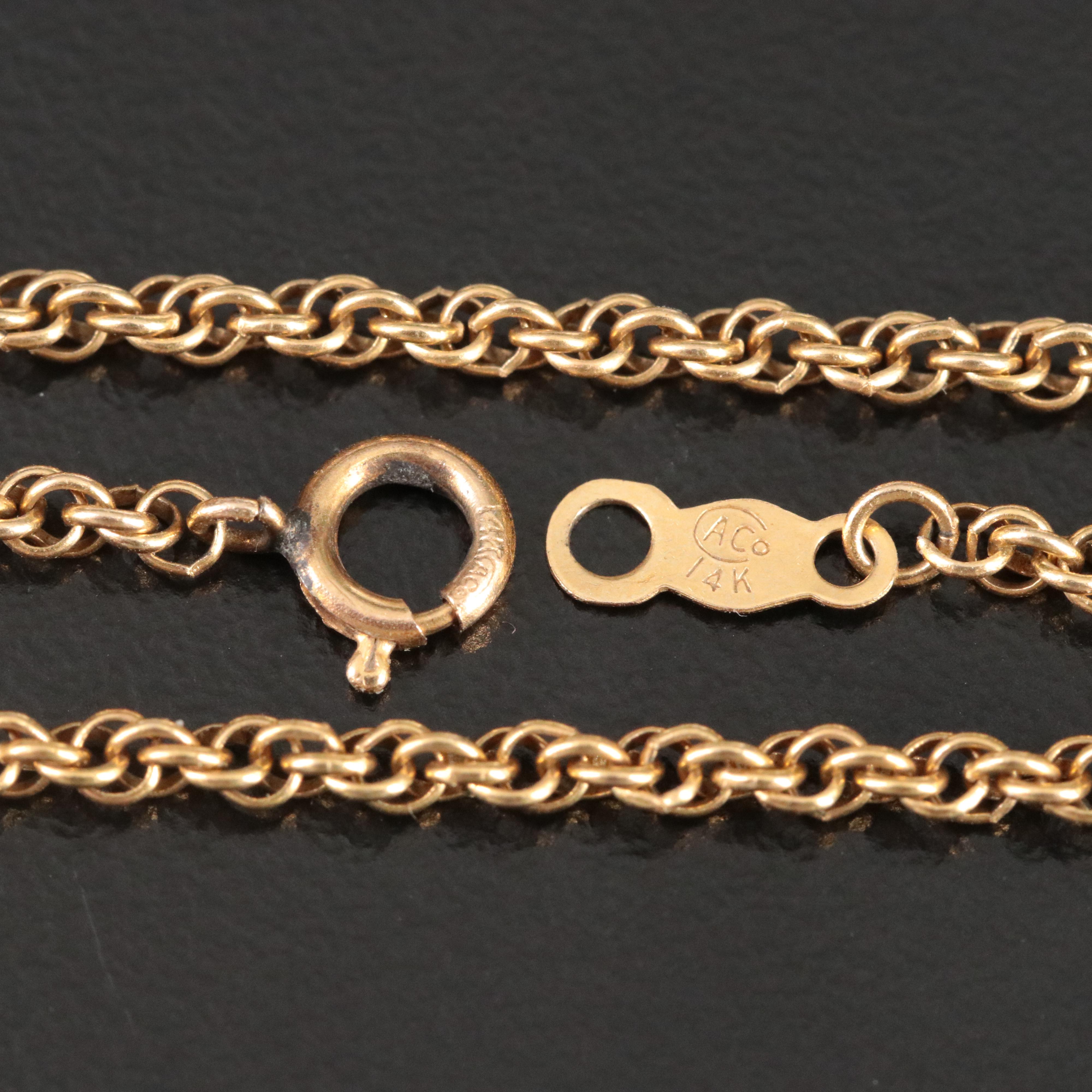 Amber Pendant on 14K Rope Necklace