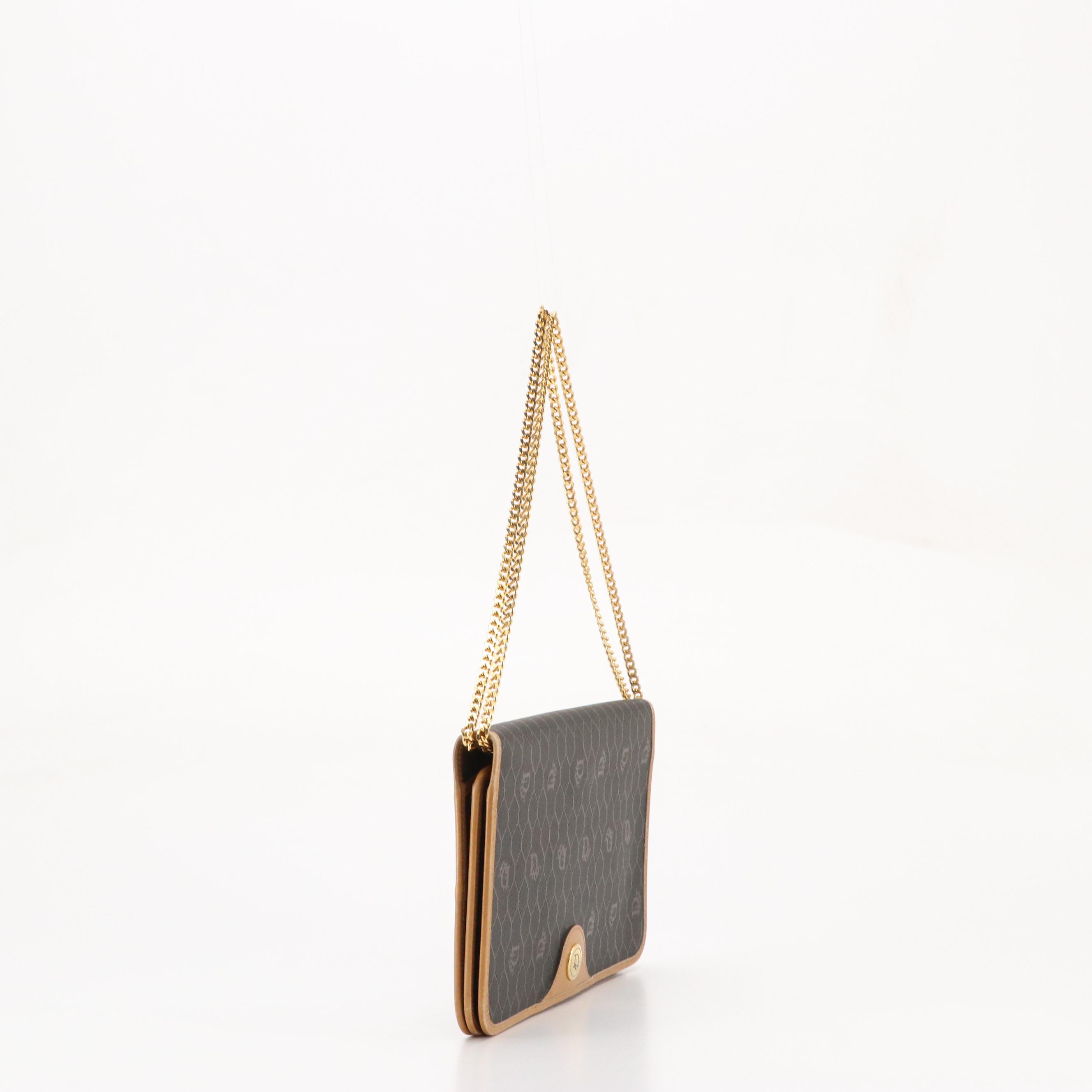 Christian Dior Pocketbook Shoulder Bag in Logo Honeycomb Coated Canvas