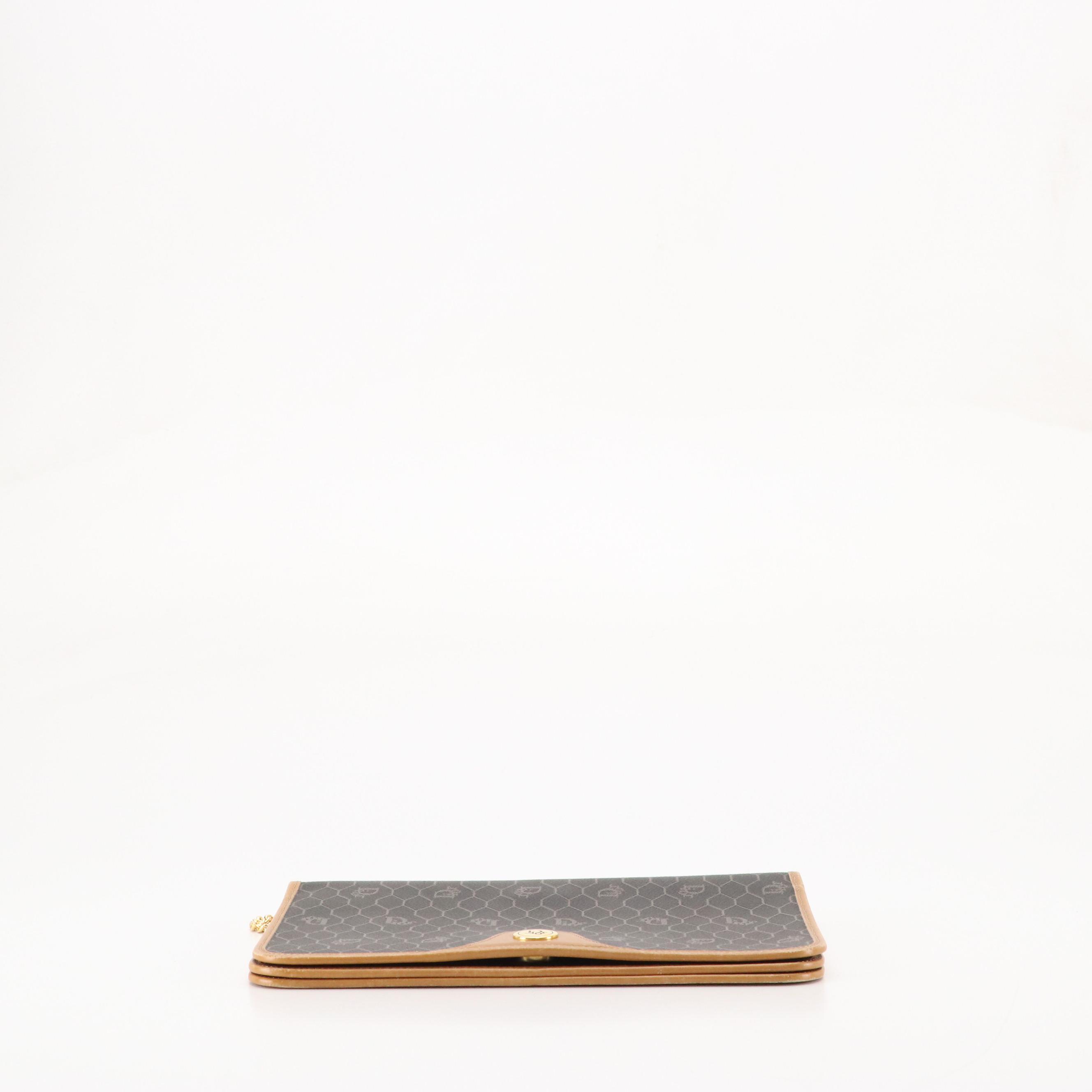 Christian Dior Pocketbook Shoulder Bag in Logo Honeycomb Coated Canvas