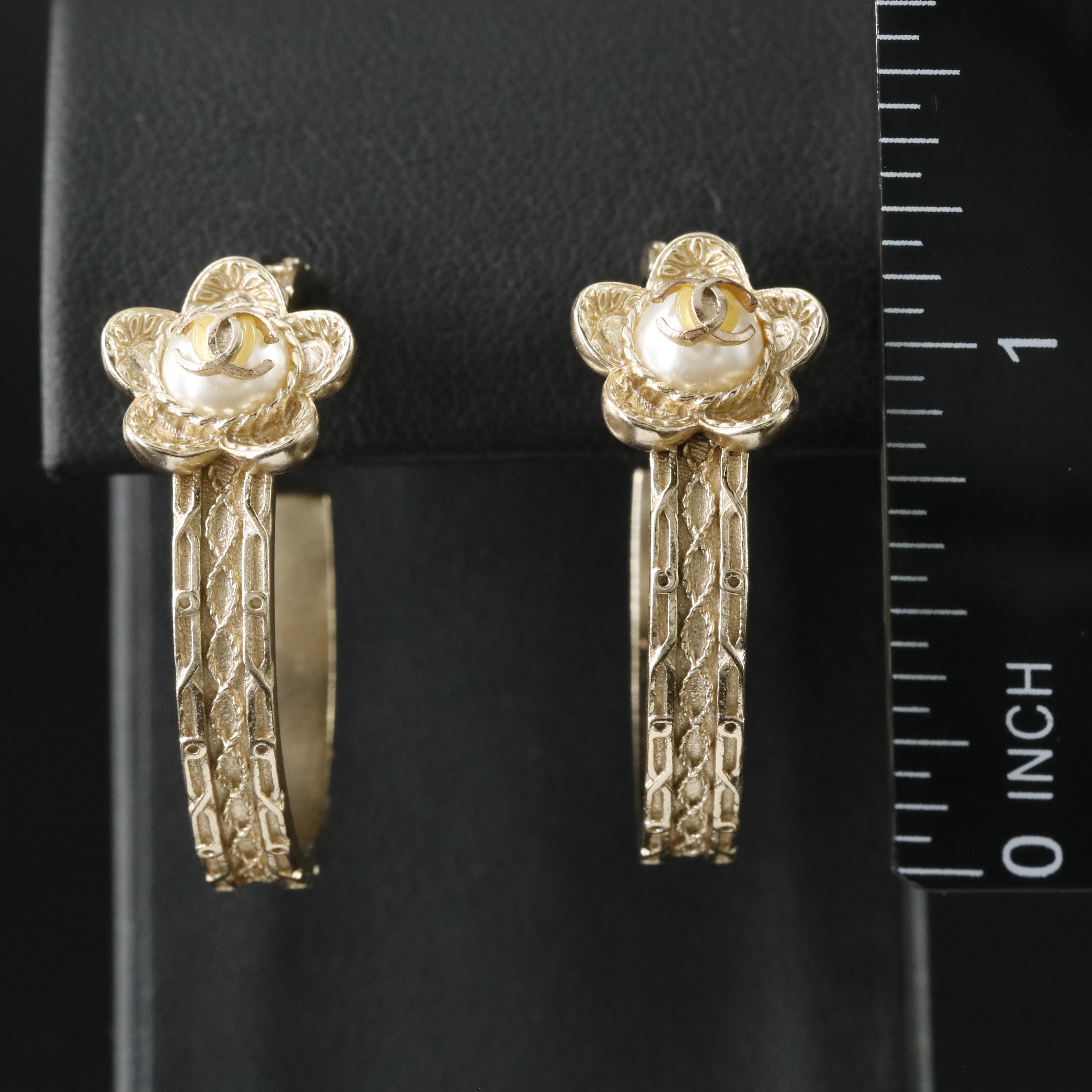 Chanel CC  Hoop Earrings