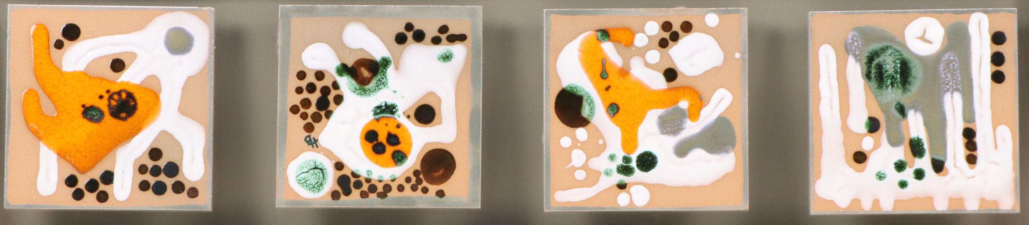 Hand-Glazed Ceramic Tiles with Abstract Forms, Late 20th/21st Century