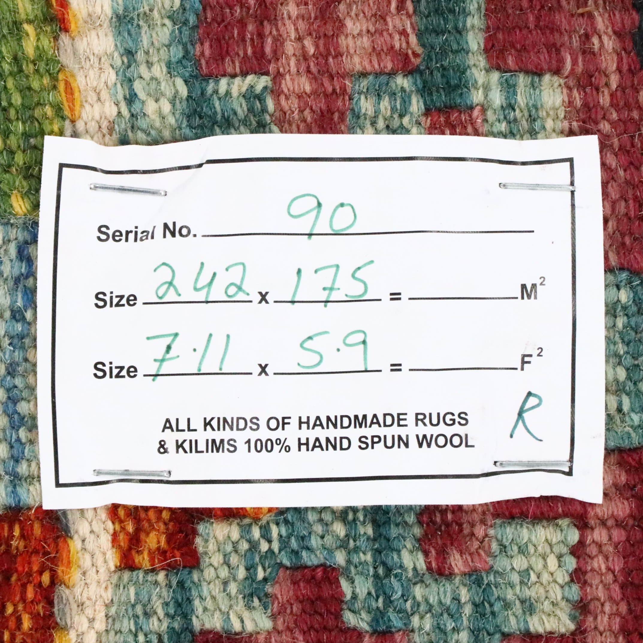 5'9 x 8'2 Handwoven Pakistani Kilim Area Rug