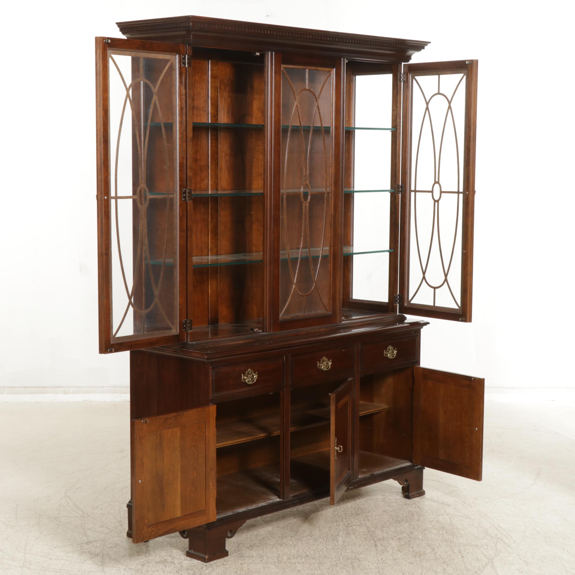 Pennsylvania House Chippendale Style Cherry China Cabinet, Late 20th Century
