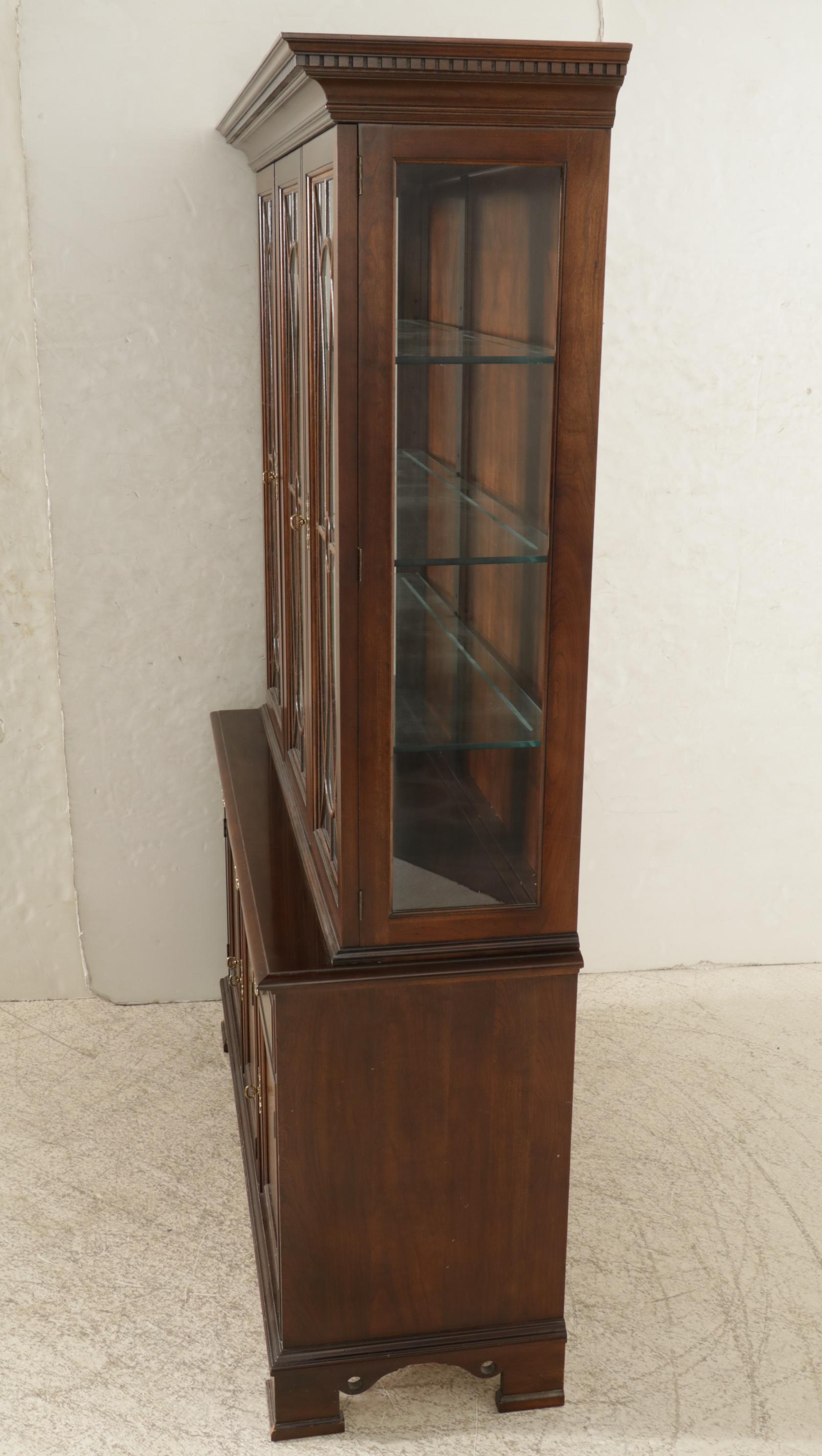 Pennsylvania House Chippendale Style Cherry China Cabinet, Late 20th Century