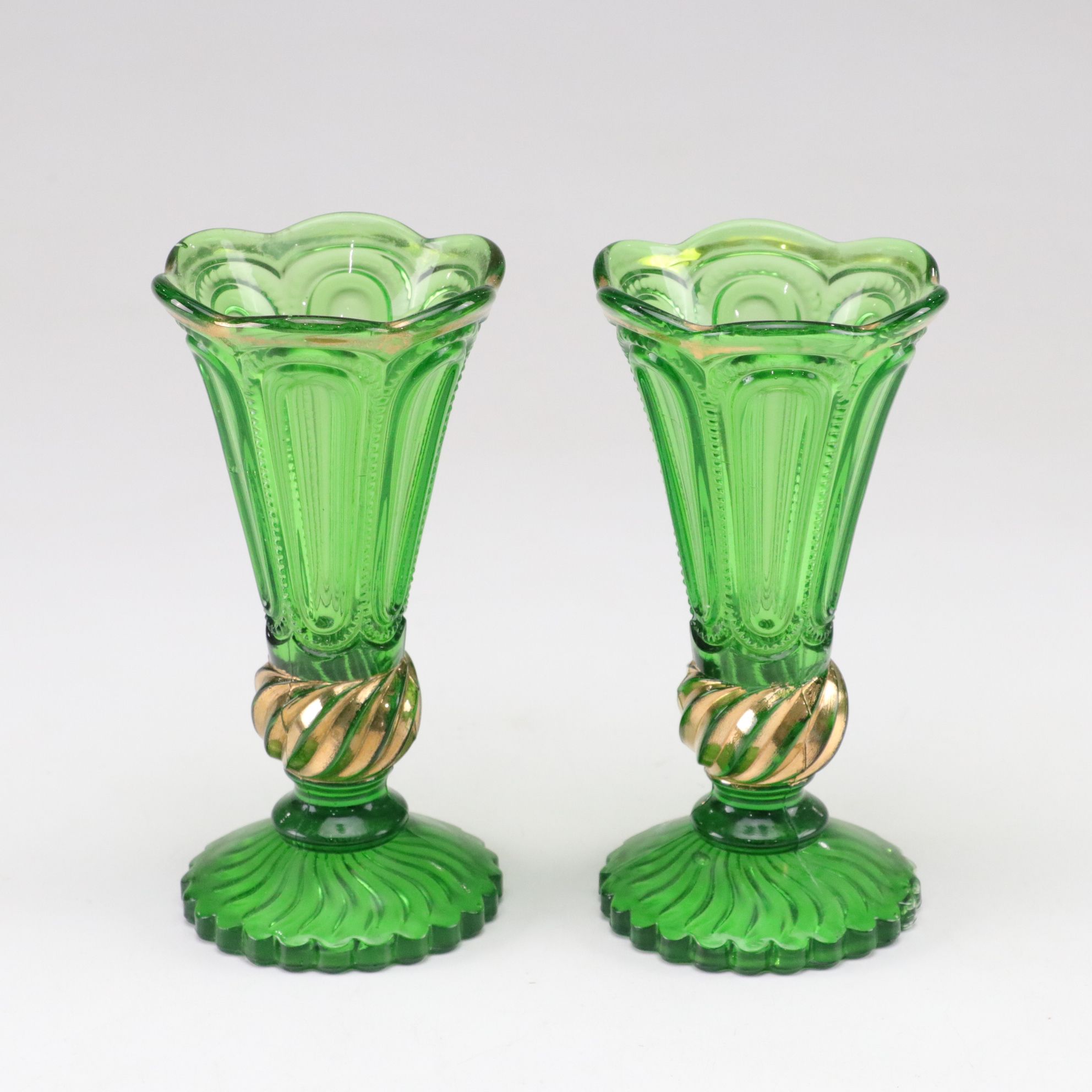 Tiara "Sandwich Amber" Plates with Colored Glass Vases & More