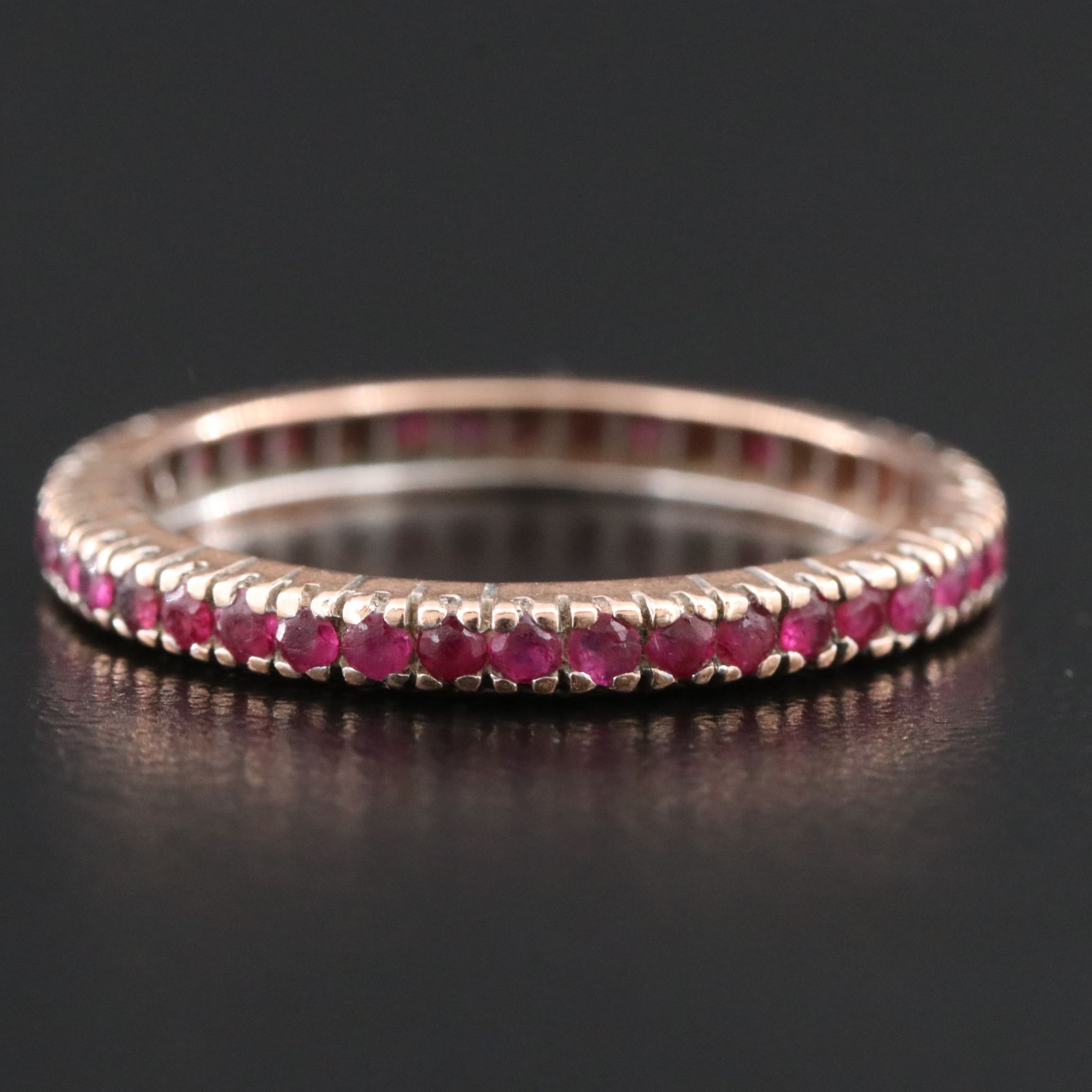14K Rose Gold Ruby Eternity Band