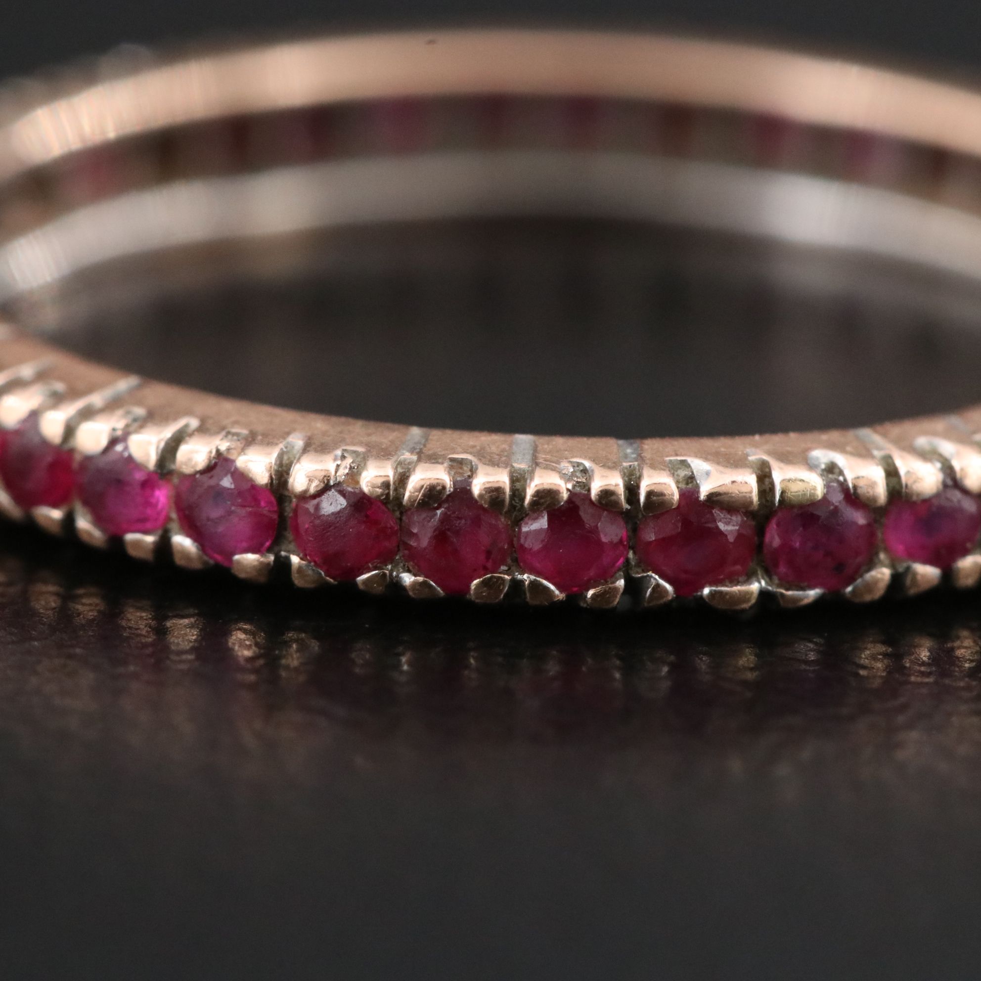14K Rose Gold Ruby Eternity Band