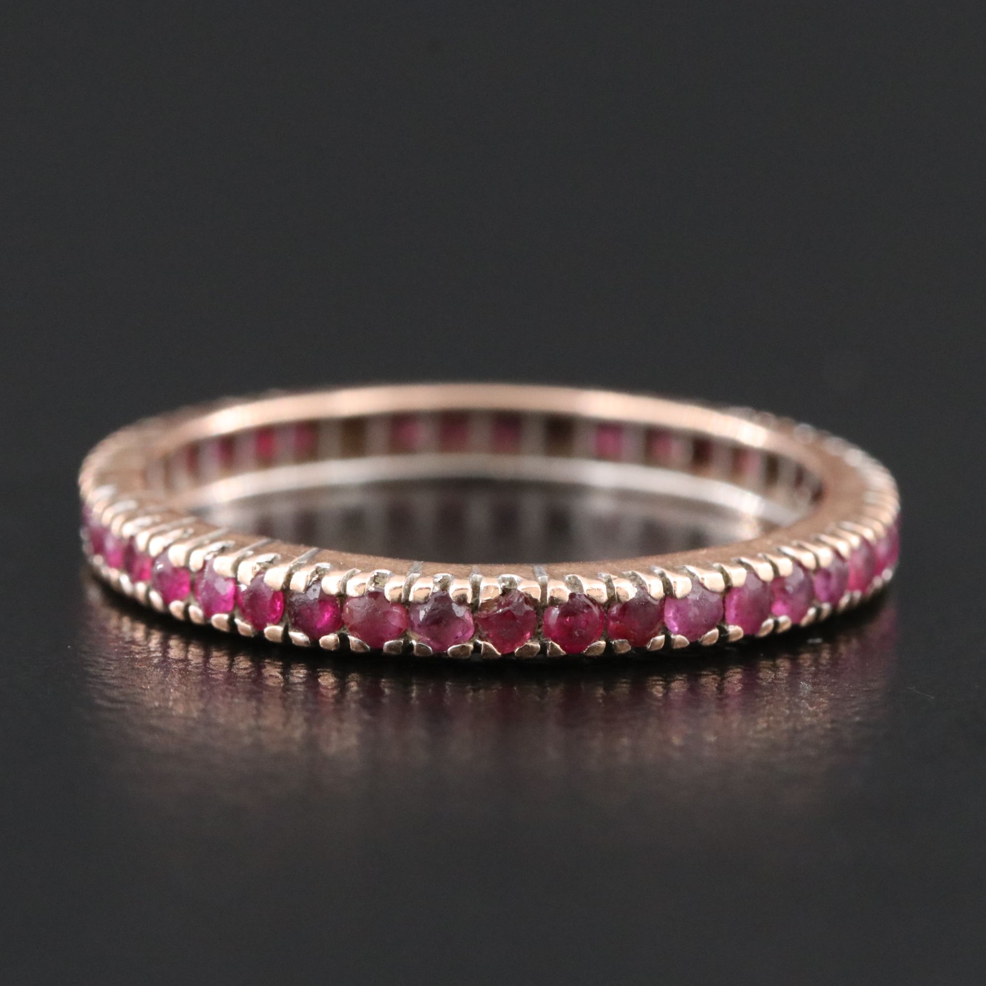 14K Rose Gold Ruby Eternity Band