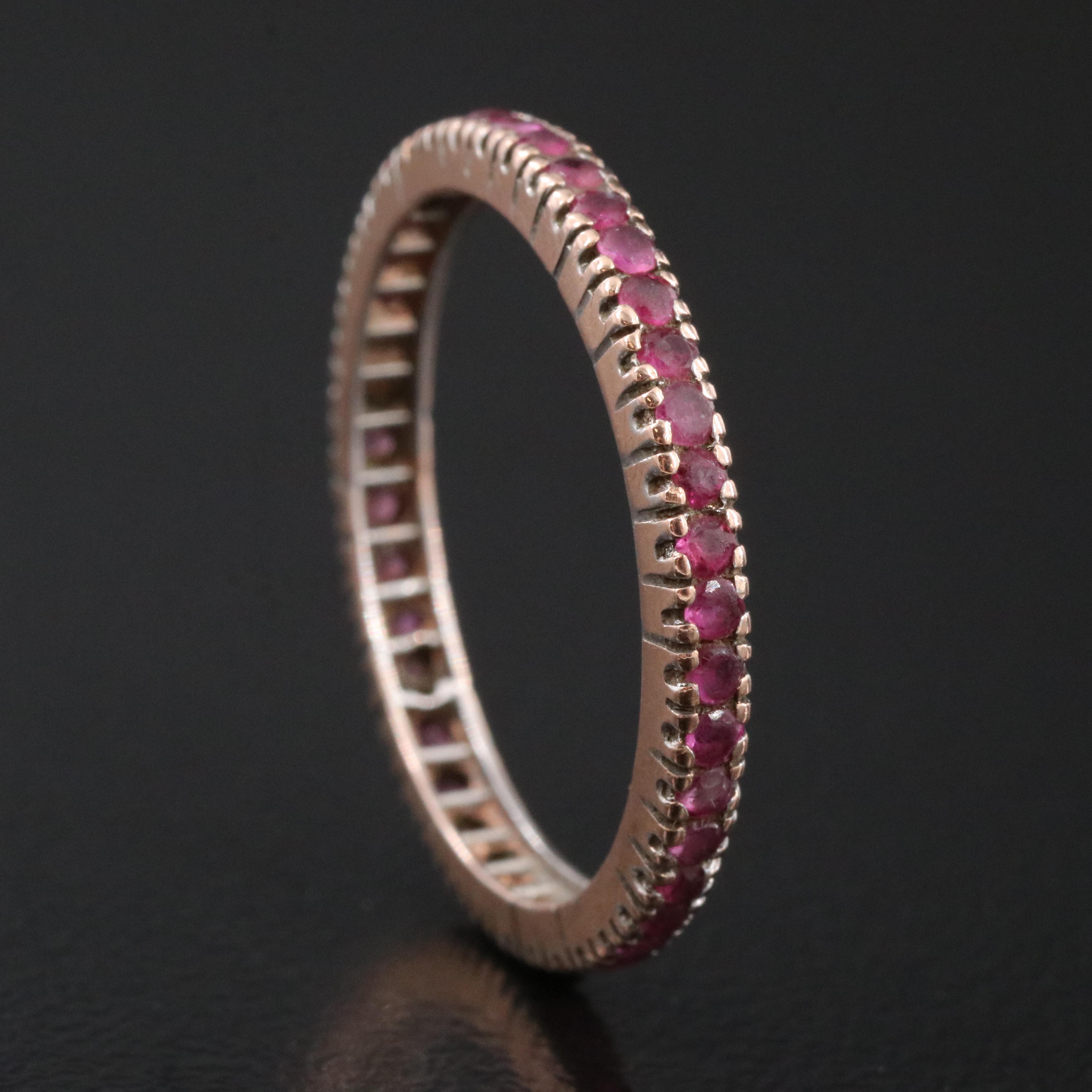 14K Rose Gold Ruby Eternity Band