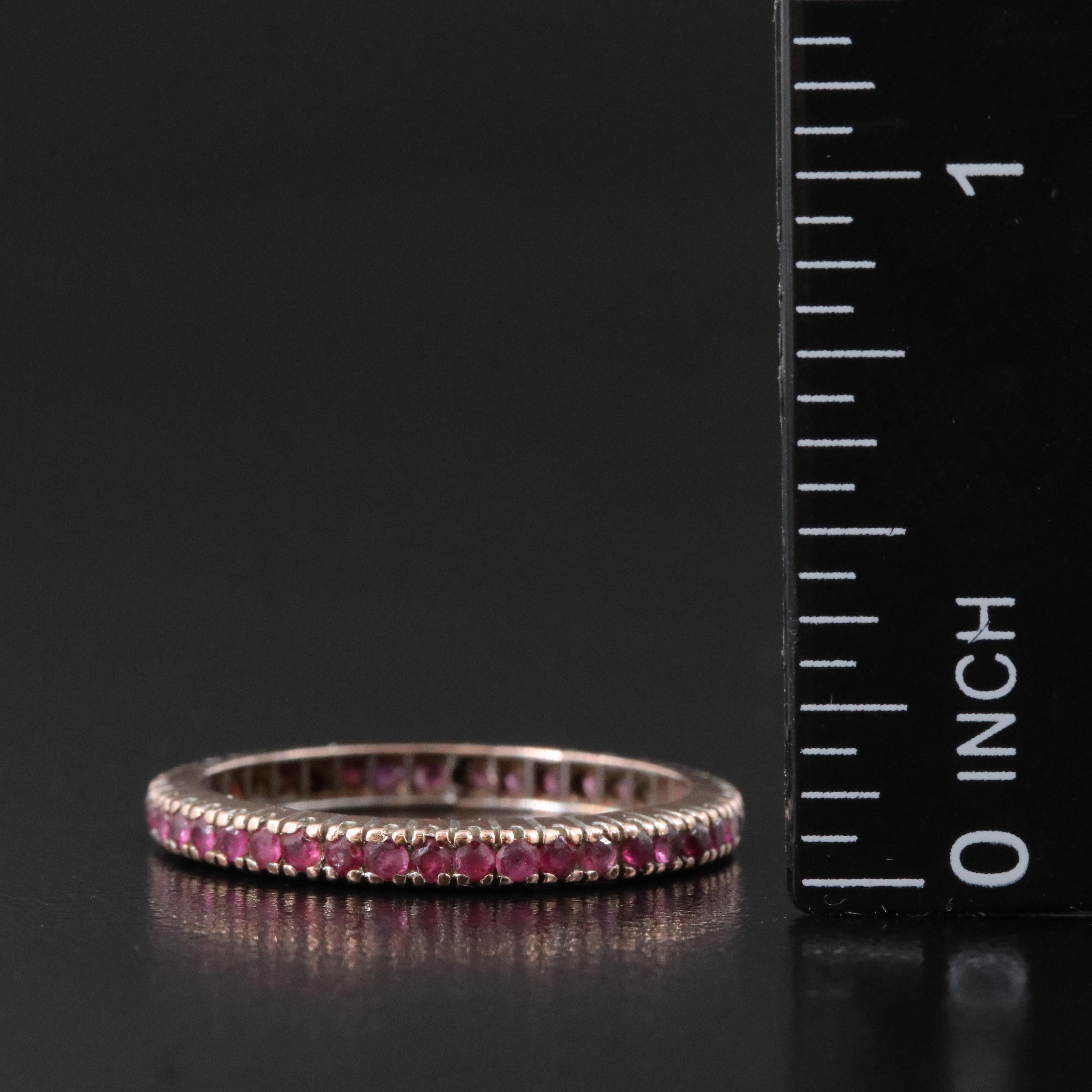 14K Rose Gold Ruby Eternity Band