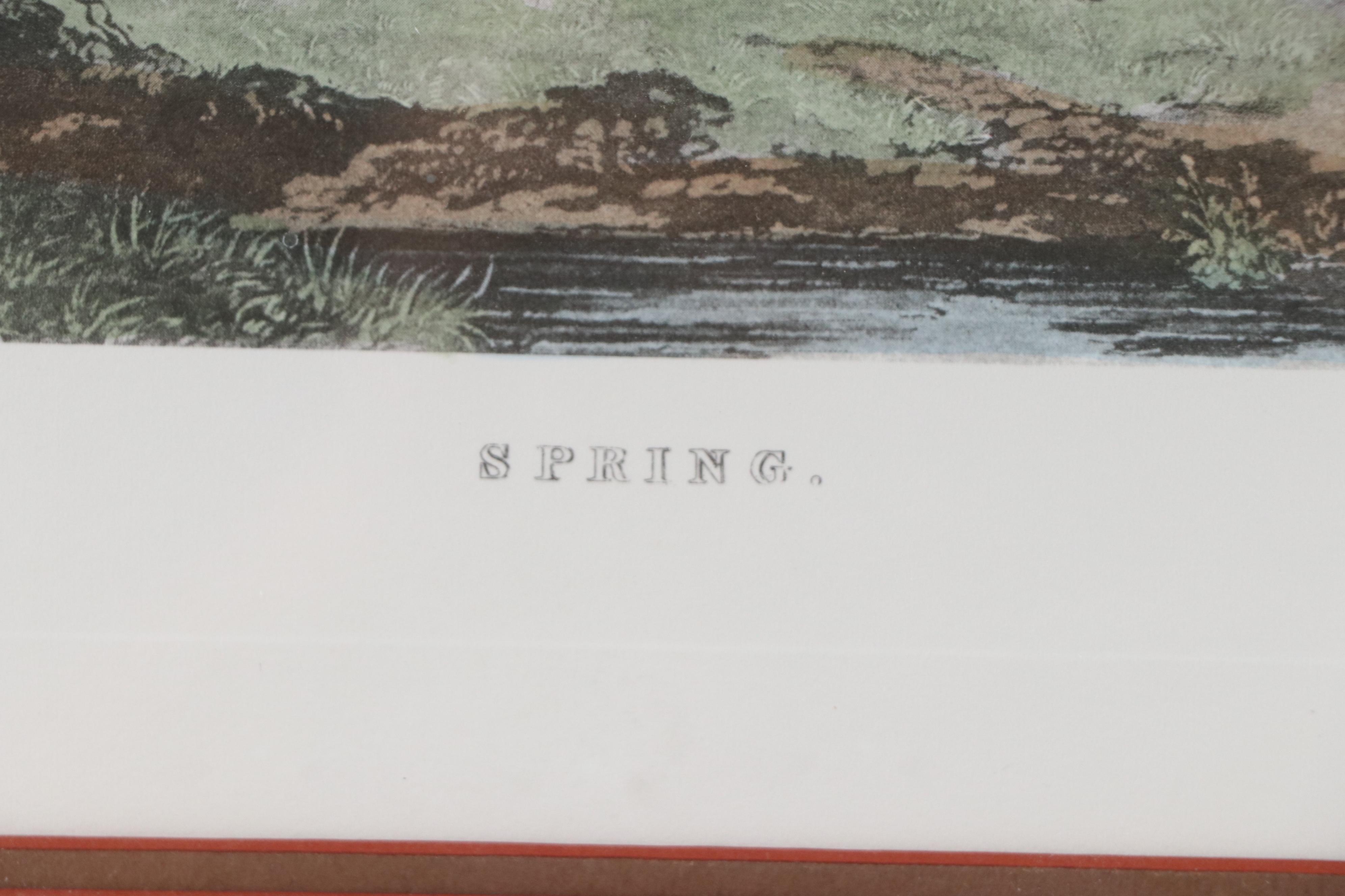Equestrian Hand-Colored Halftone After John Dearman "Spring"