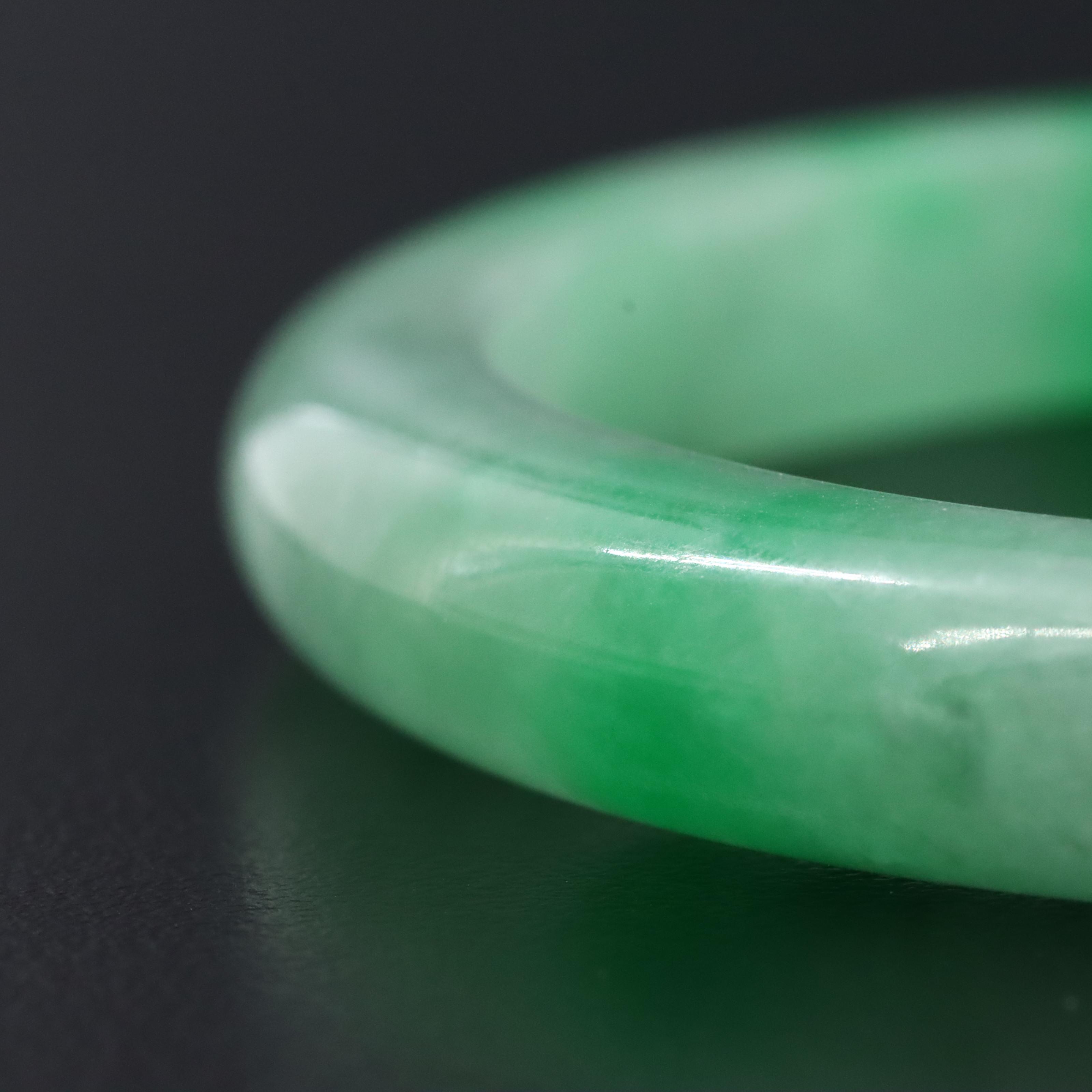 Jadeite Hololith Bangle Bracelet