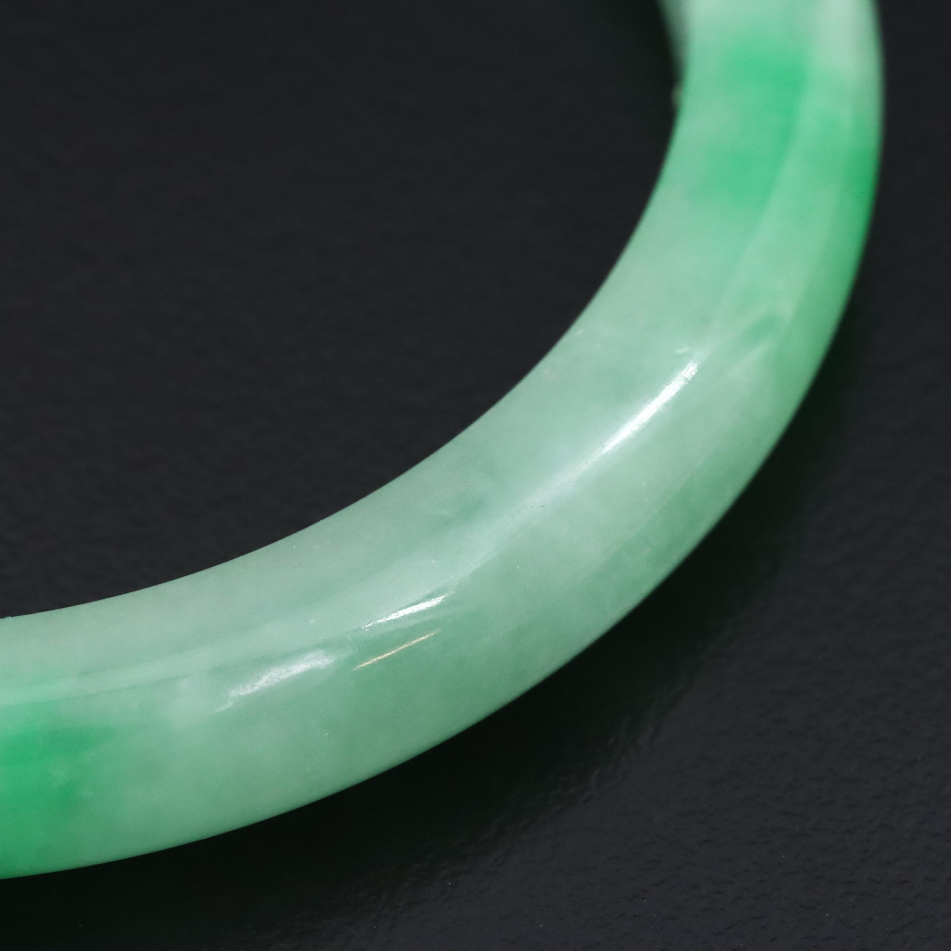 Jadeite Hololith Bangle Bracelet