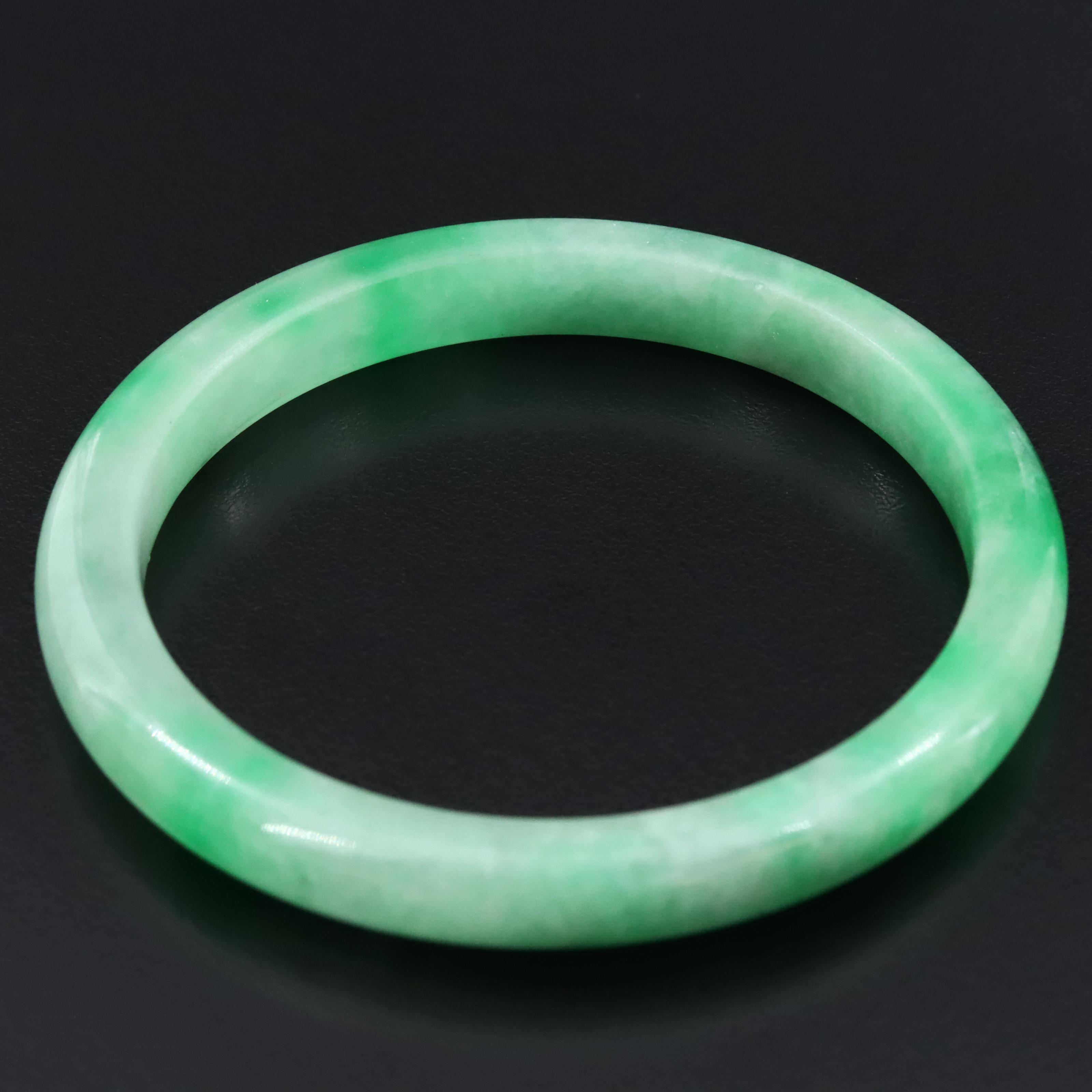 Jadeite Hololith Bangle Bracelet