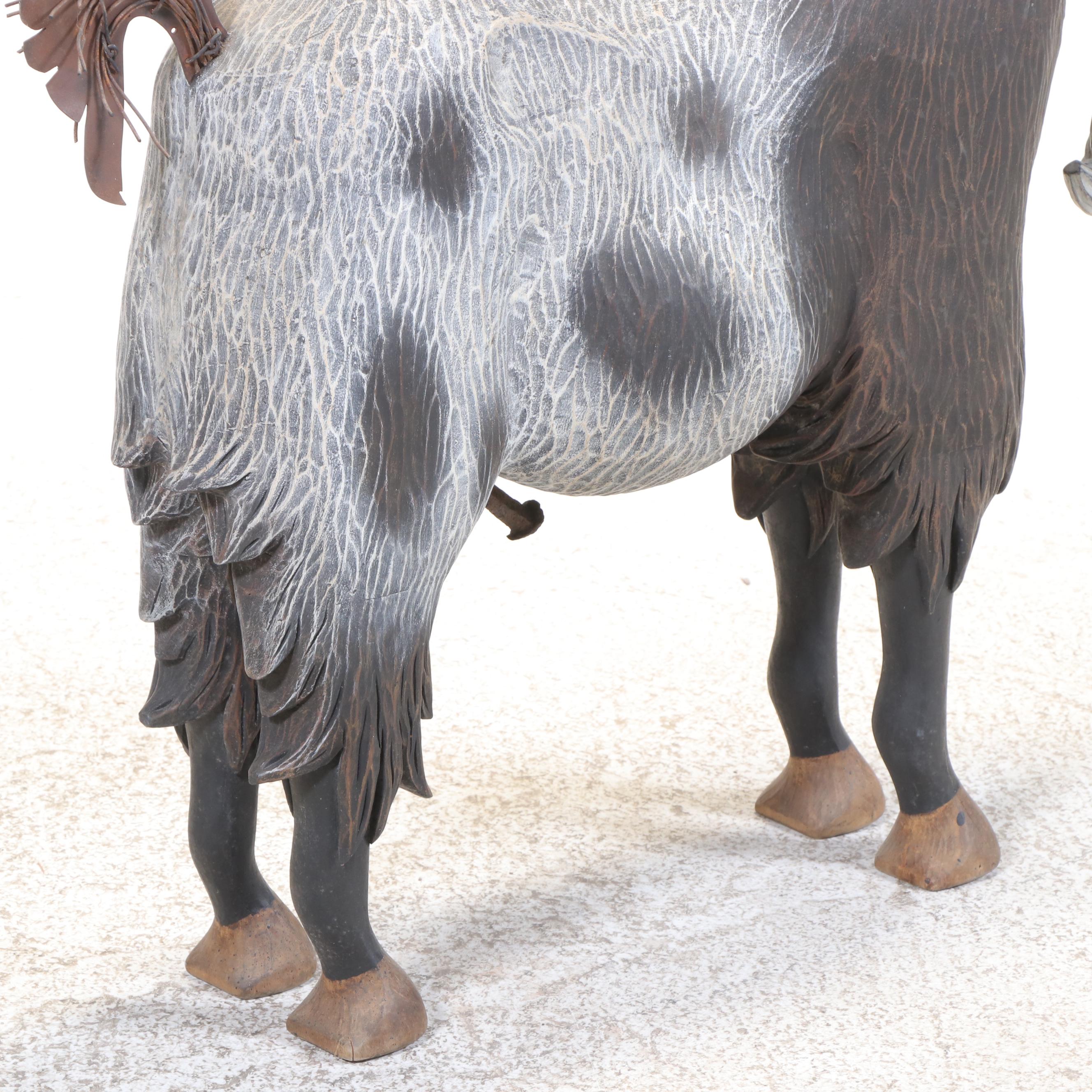Life Size Folk Art Sculpture of Goat