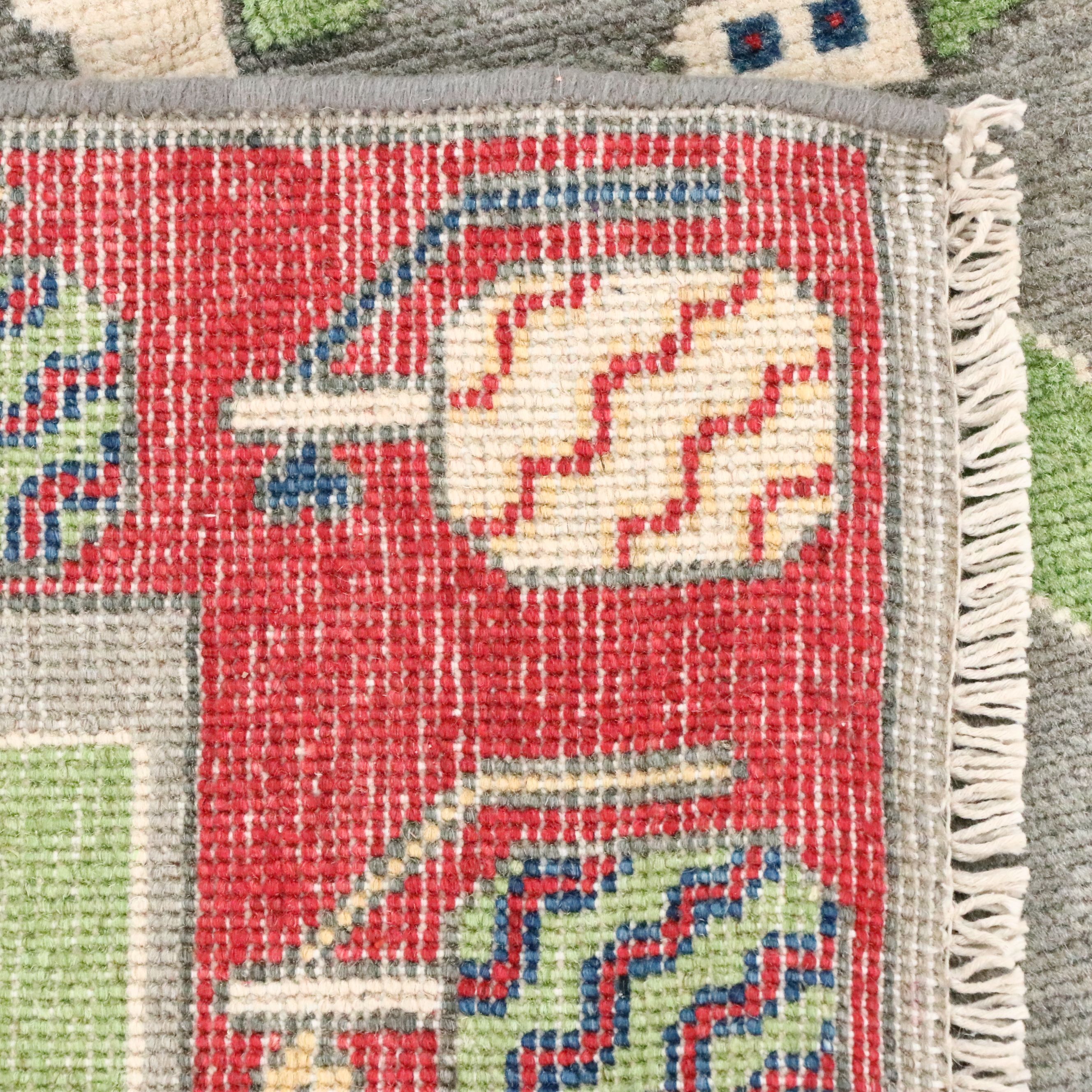 3'4 x 5'1 Hand-Knotted Pakistani Pictorial War Area Rug