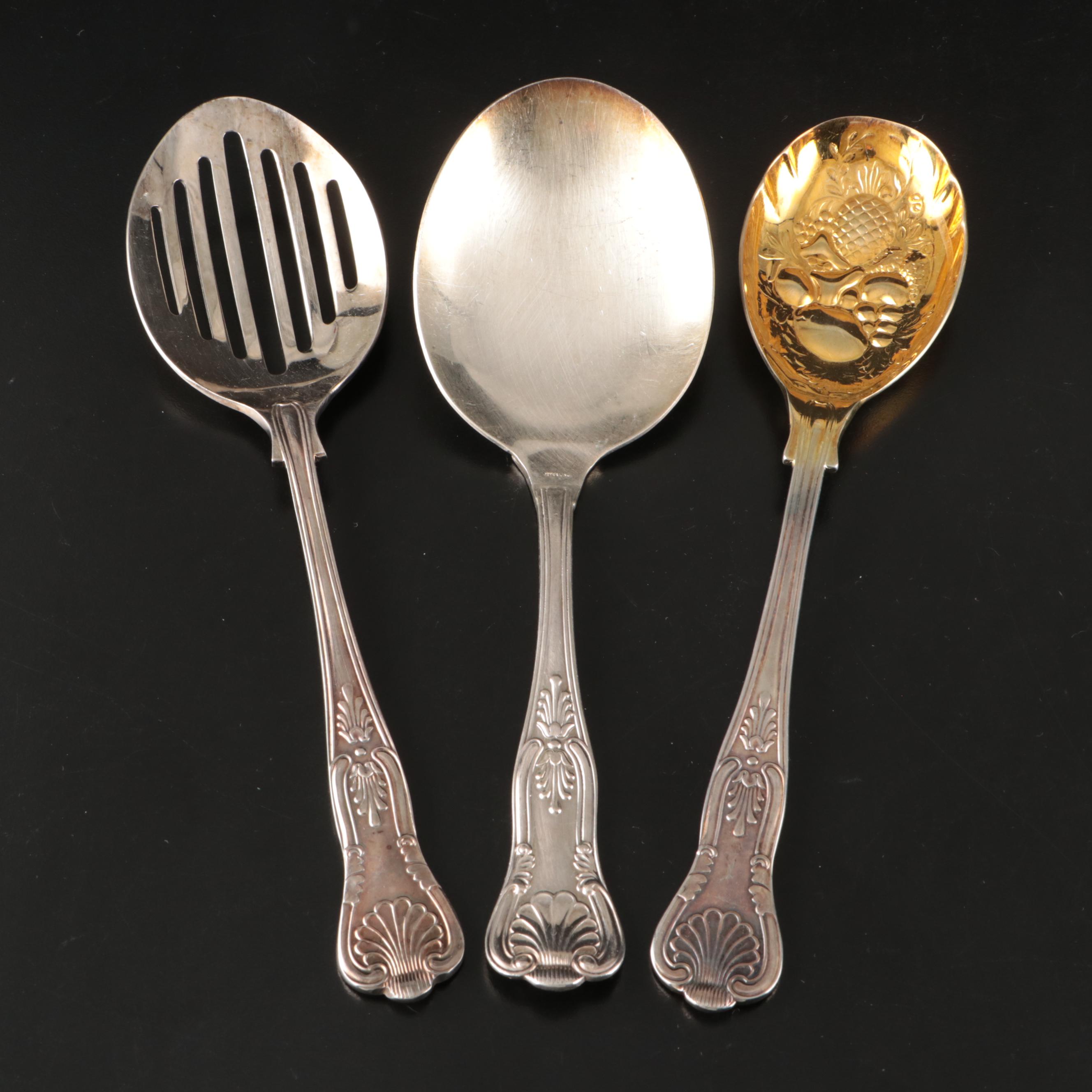 Gorham "Kings," International Silver Co. with Other Silver Plate Serving Pieces