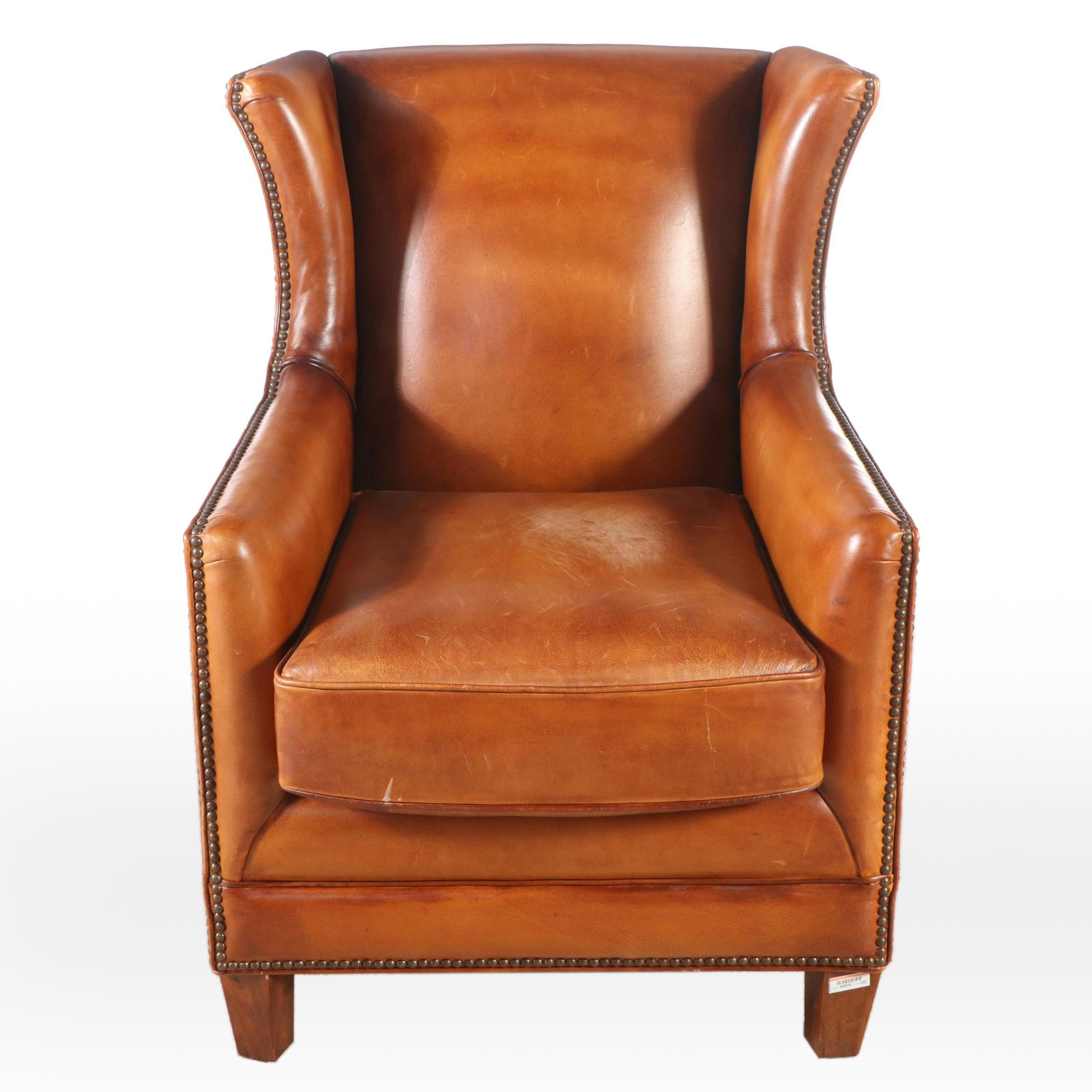 Barcalounger Way Phillips Leather Club Chair with Nail Head Trim