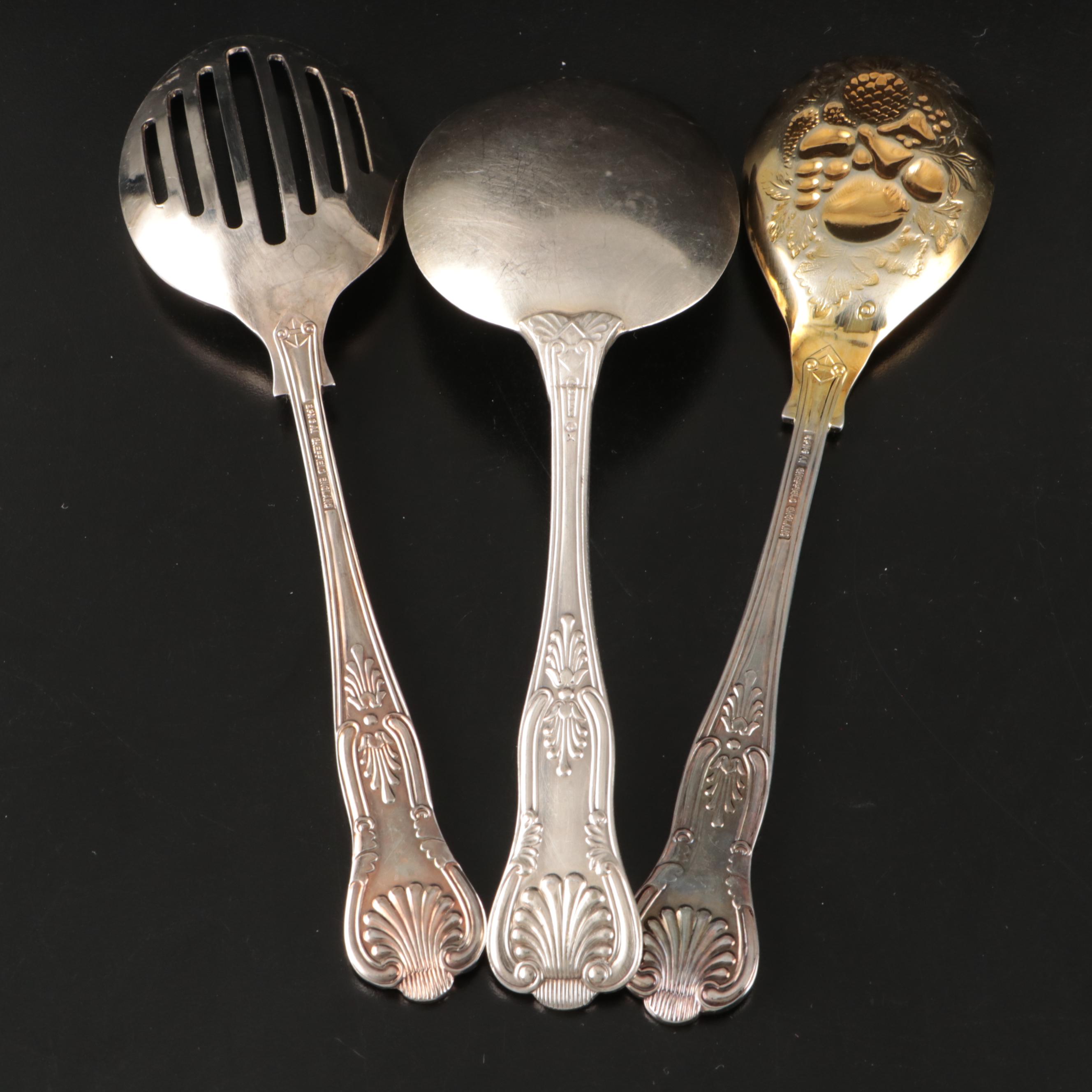 Gorham "Kings," International Silver Co. with Other Silver Plate Serving Pieces