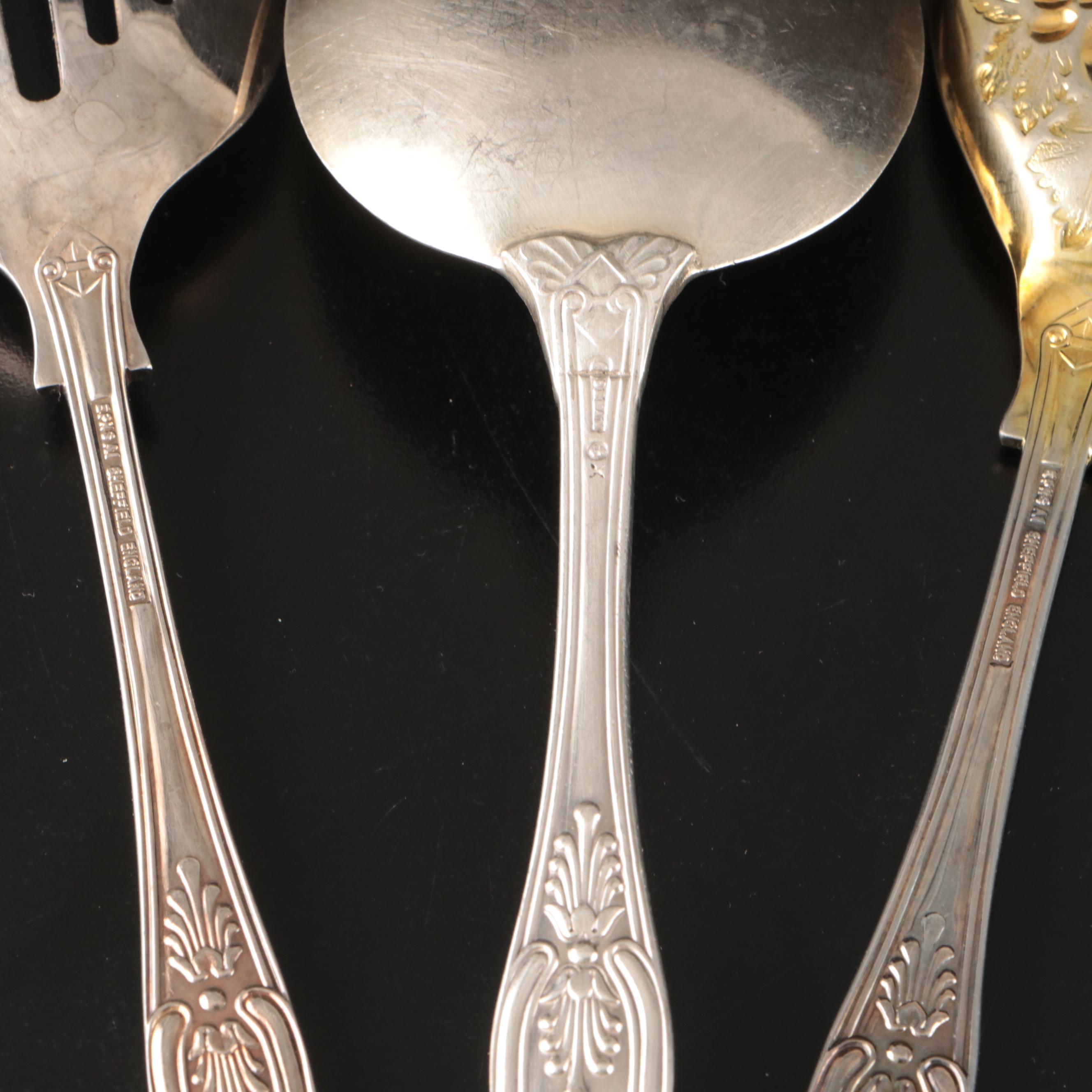 Gorham "Kings," International Silver Co. with Other Silver Plate Serving Pieces