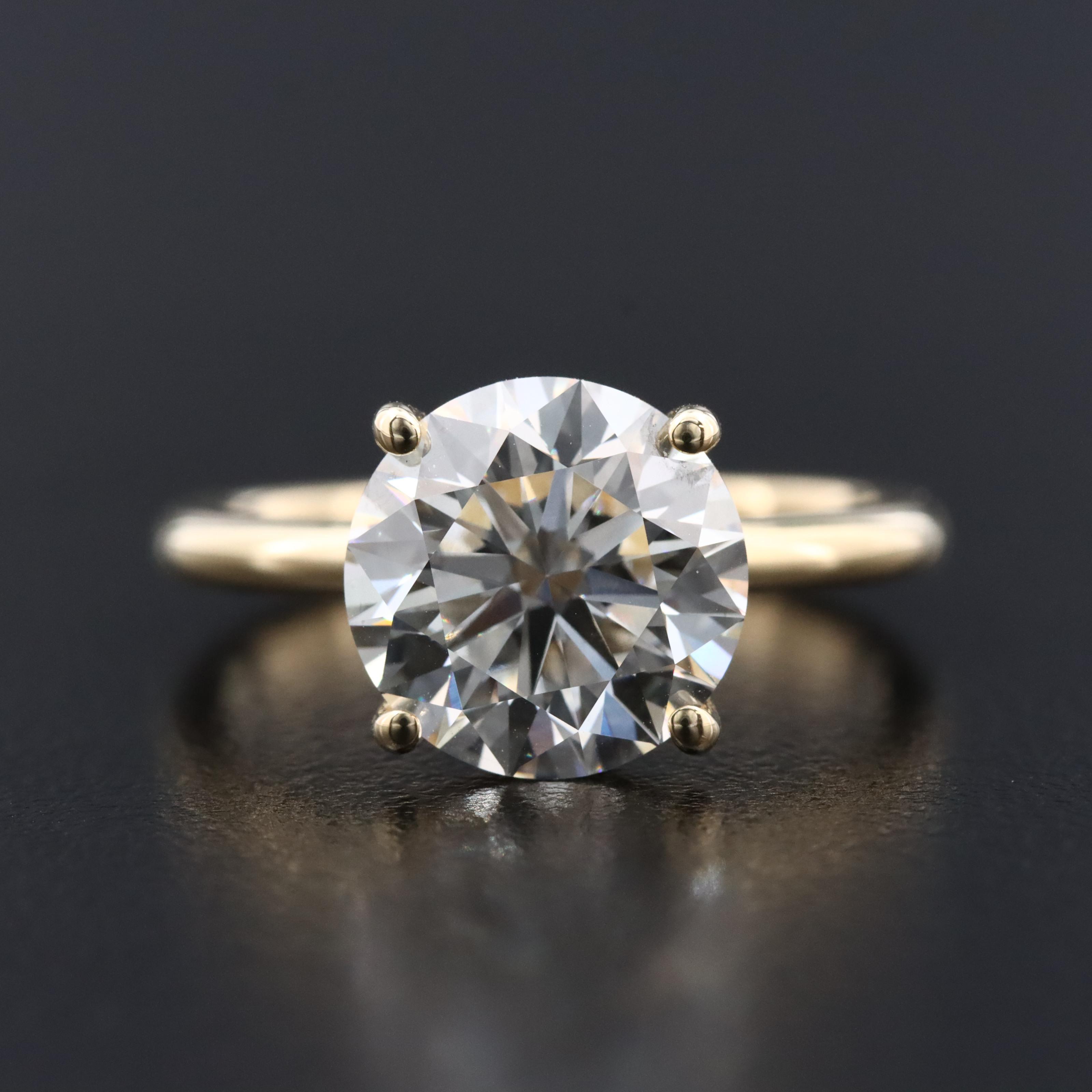 14K 4.02 CT Lab Grown Diamond Solitaire Ring with IGI Report