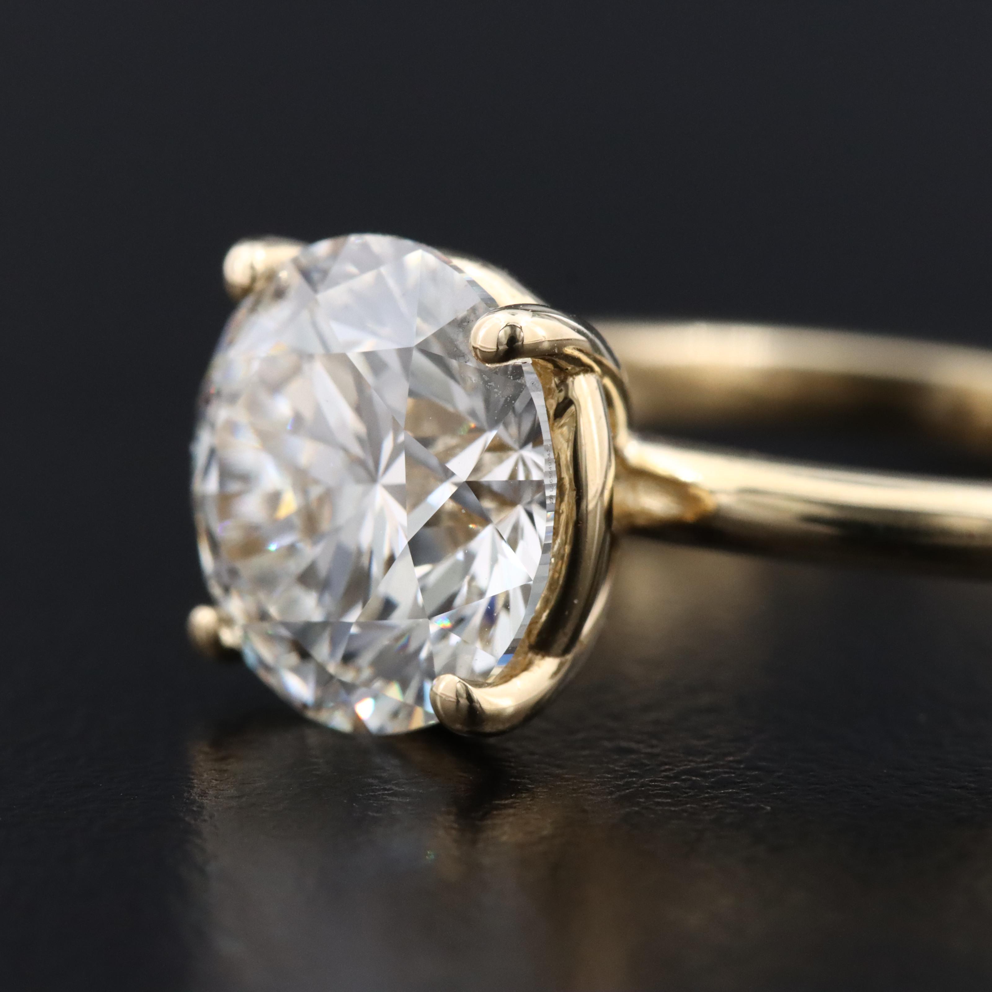 14K 4.02 CT Lab Grown Diamond Solitaire Ring with IGI Report