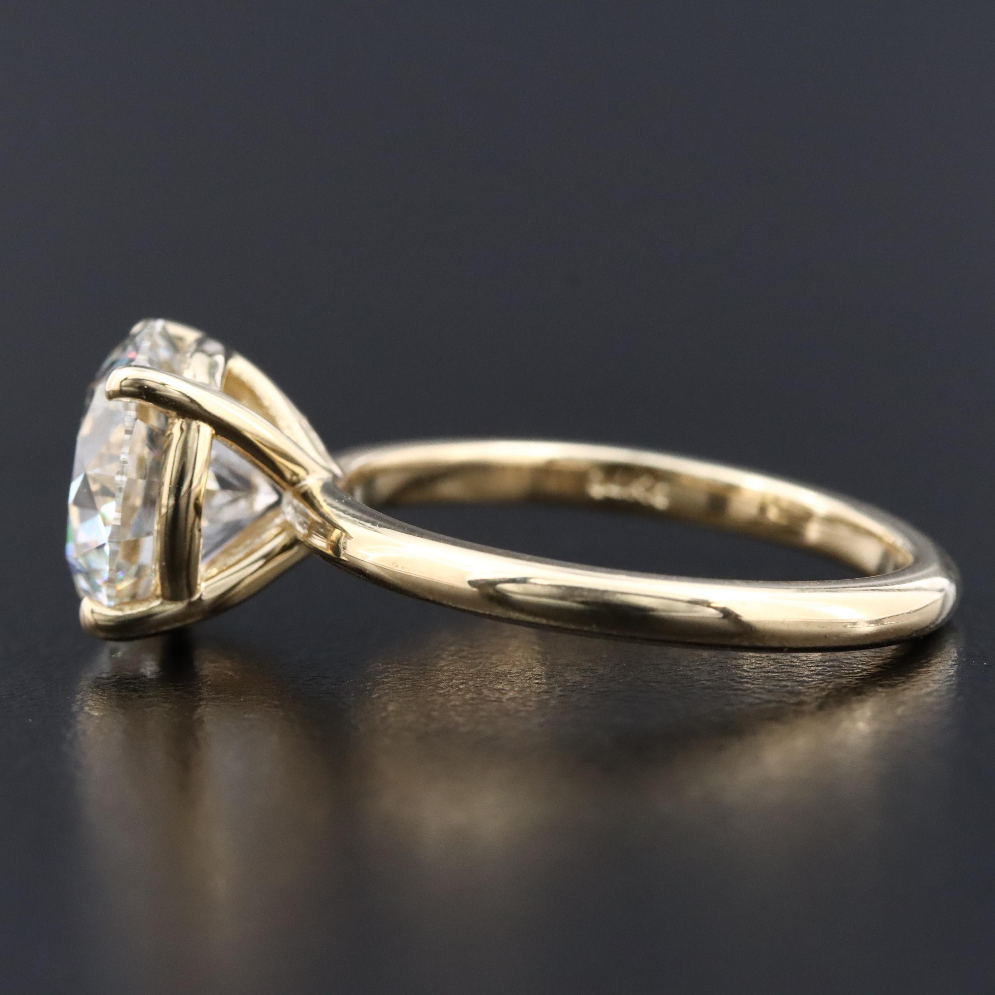 14K 4.02 CT Lab Grown Diamond Solitaire Ring with IGI Report