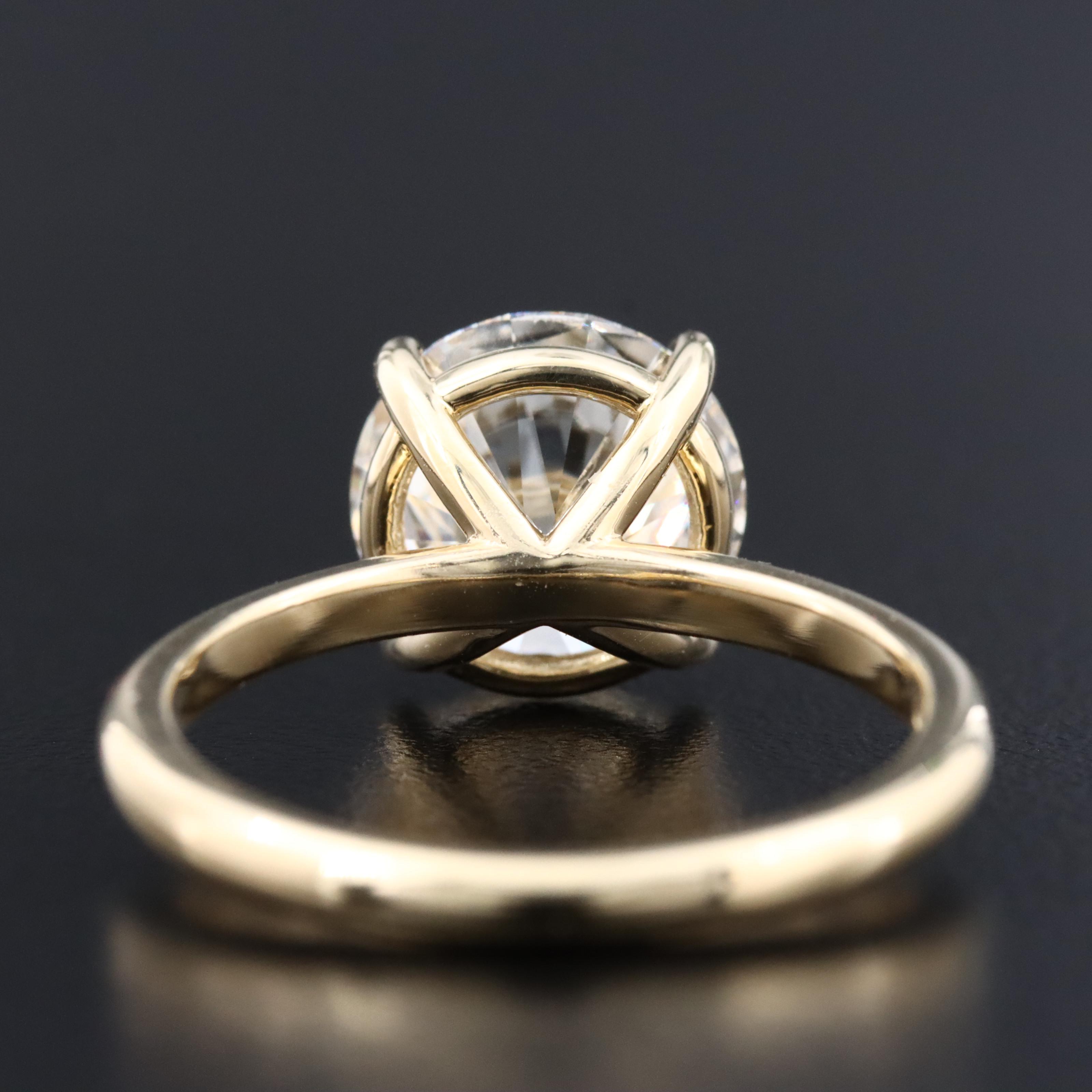 14K 4.02 CT Lab Grown Diamond Solitaire Ring with IGI Report