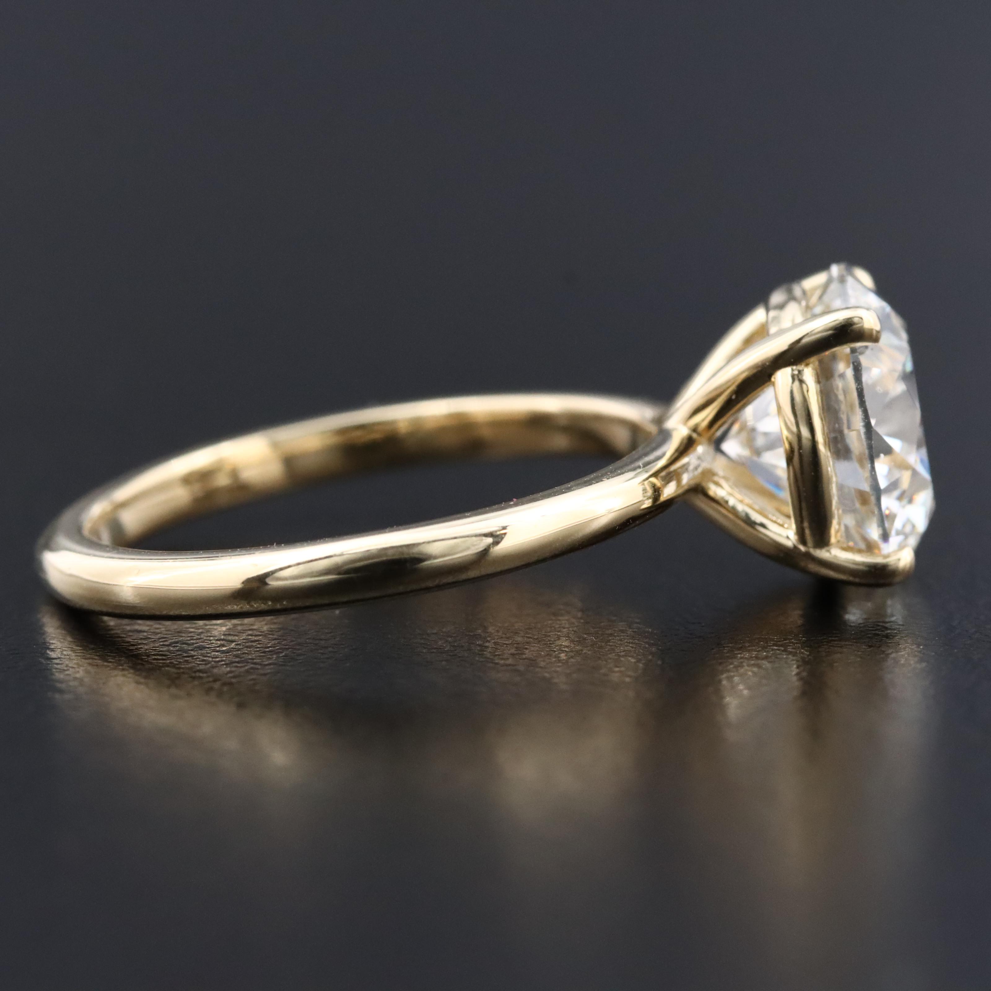 14K 4.02 CT Lab Grown Diamond Solitaire Ring with IGI Report