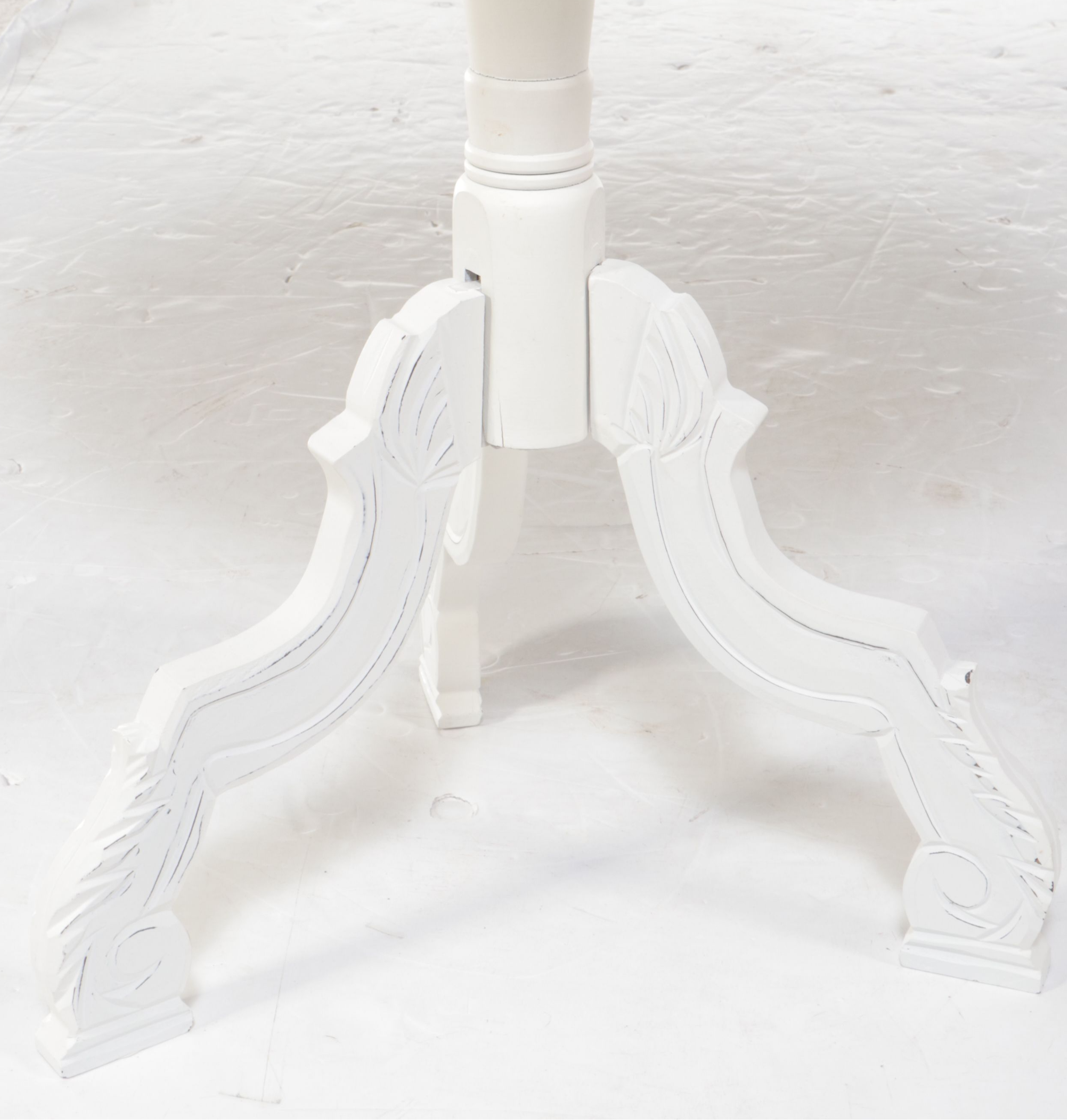 Rococo Style White Painted Wood Accent Table