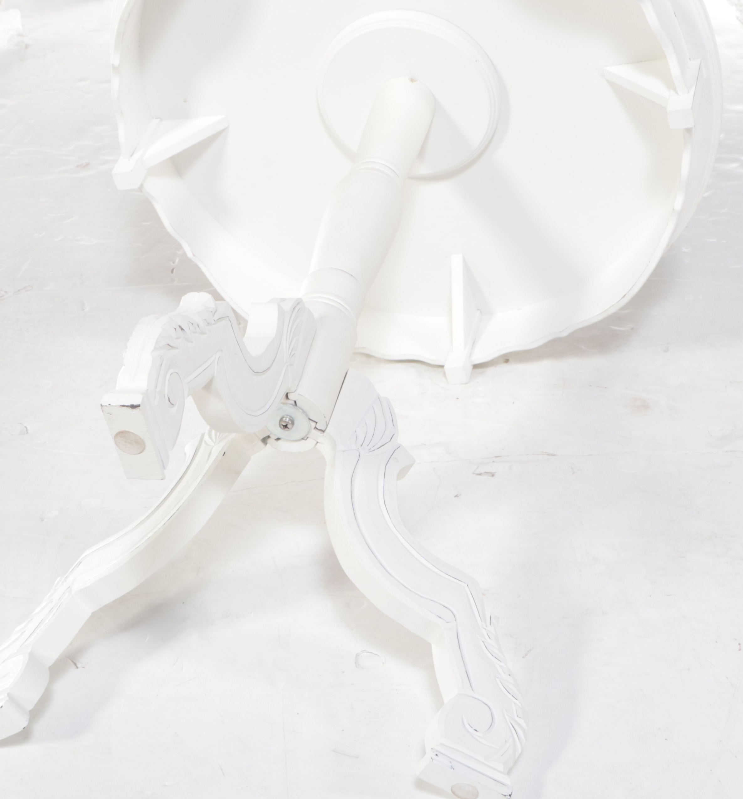 Rococo Style White Painted Wood Accent Table