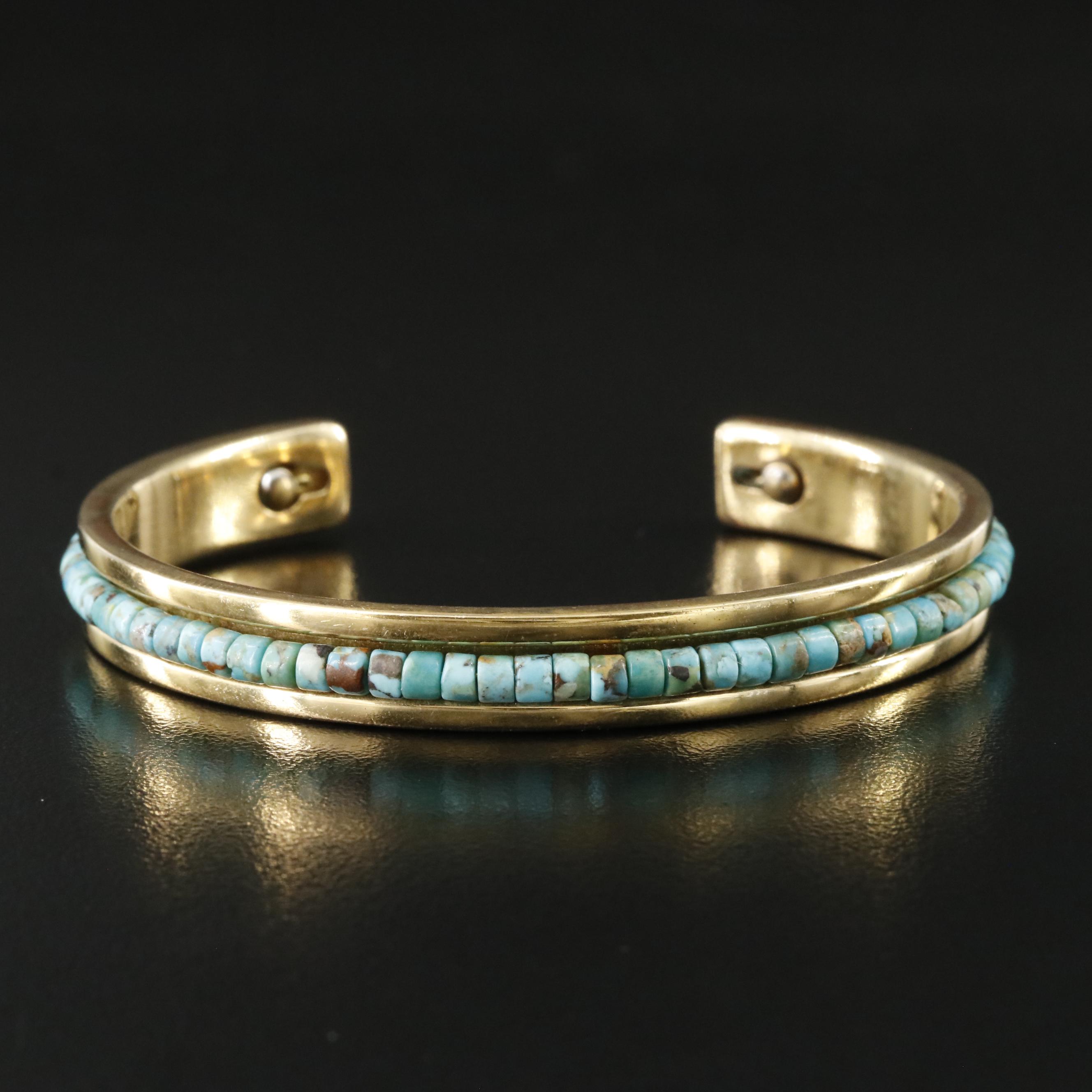 Hyde Forty-Seven Turquoise Bead Cuff Bracelet