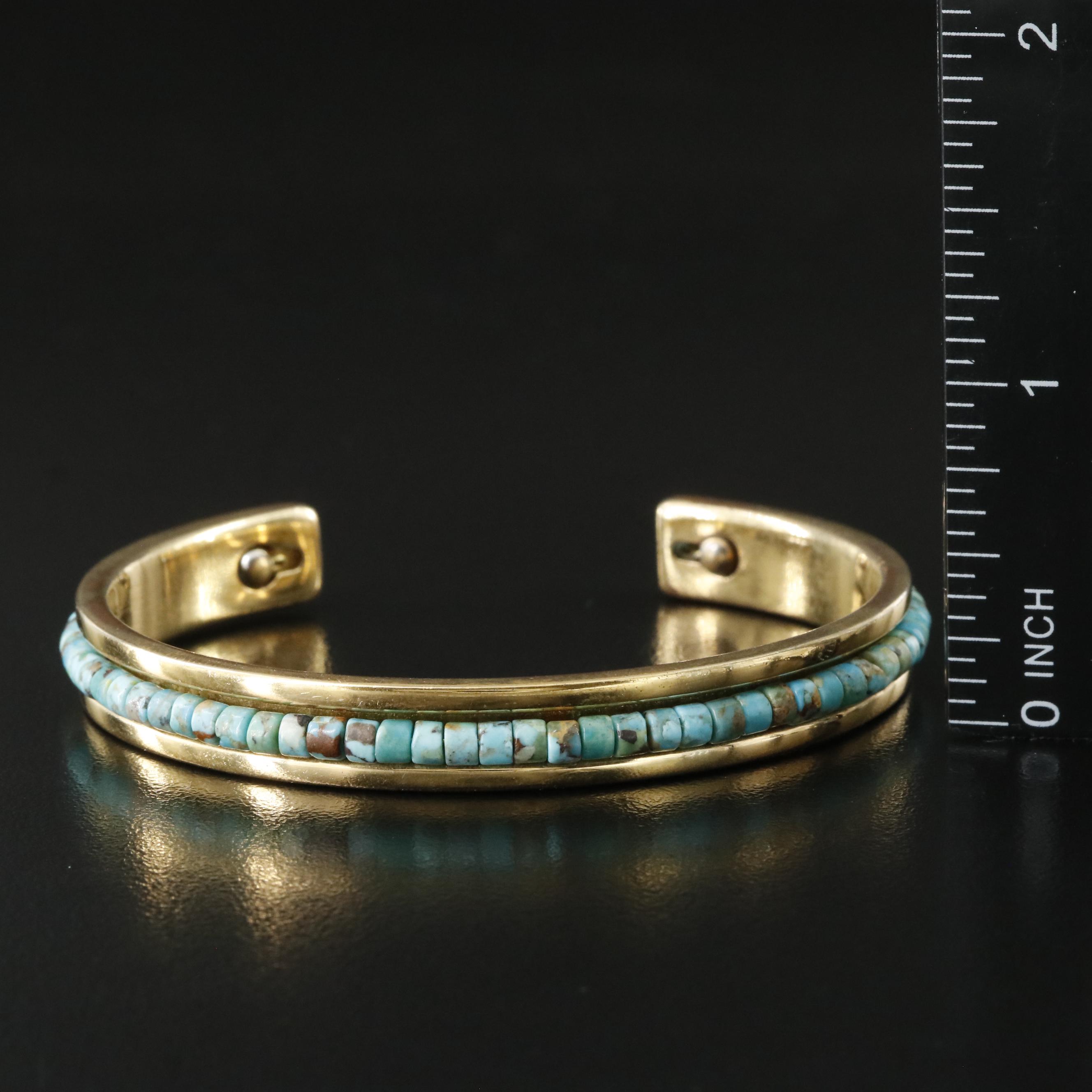 Hyde Forty-Seven Turquoise Bead Cuff Bracelet