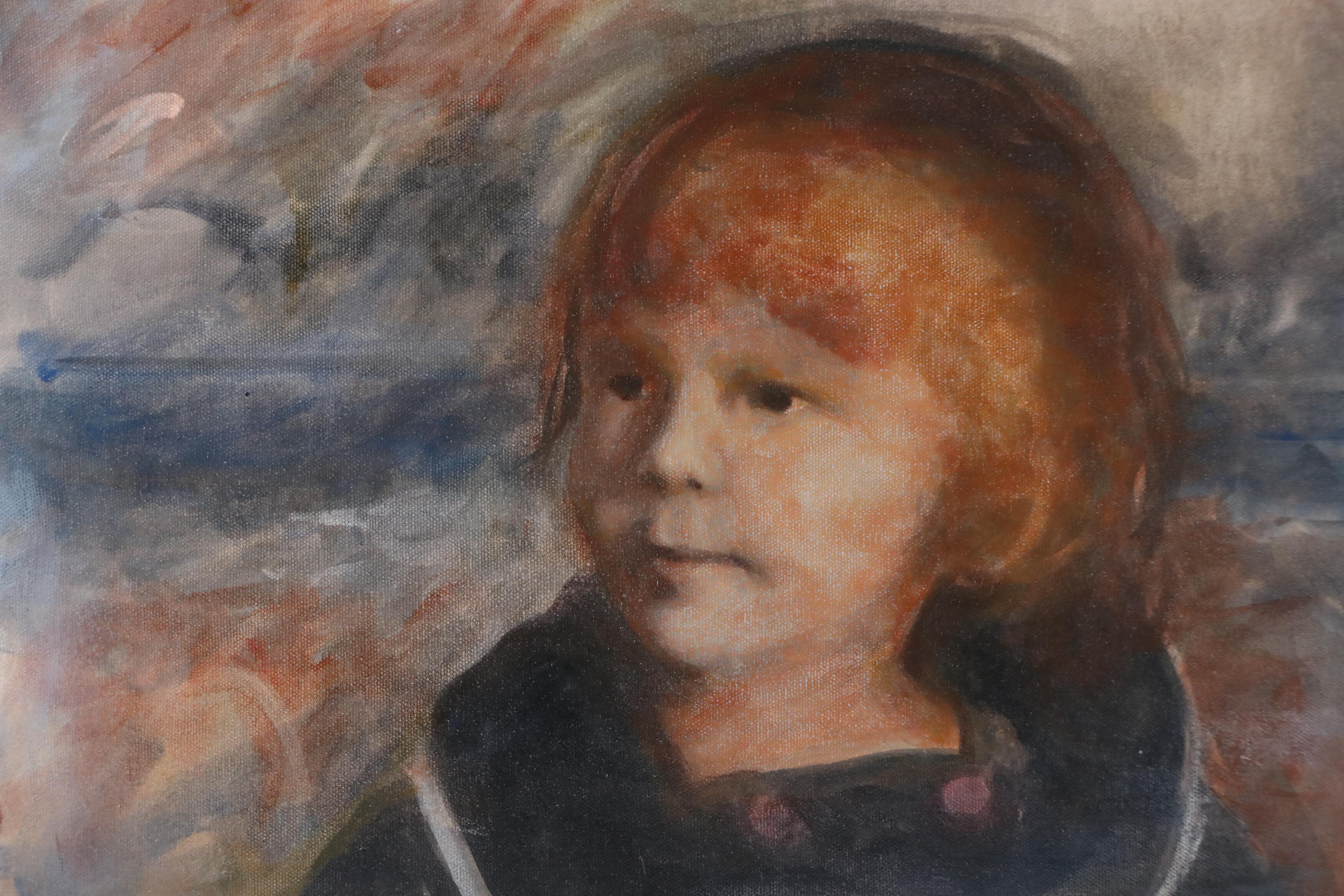 Oil Portrait of a Child, Late 20th Century