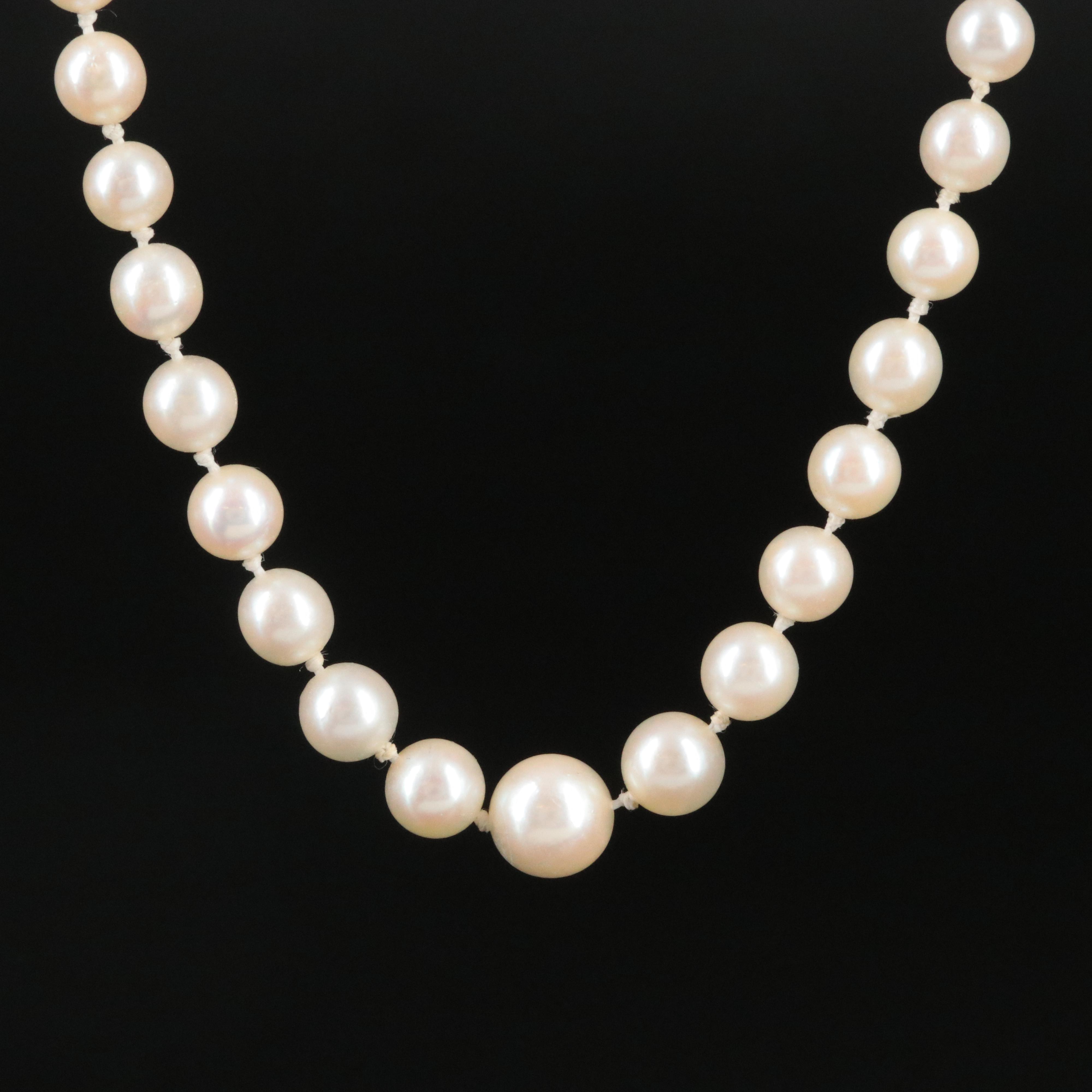 Vintage Pearl Necklace with 14K Clasp