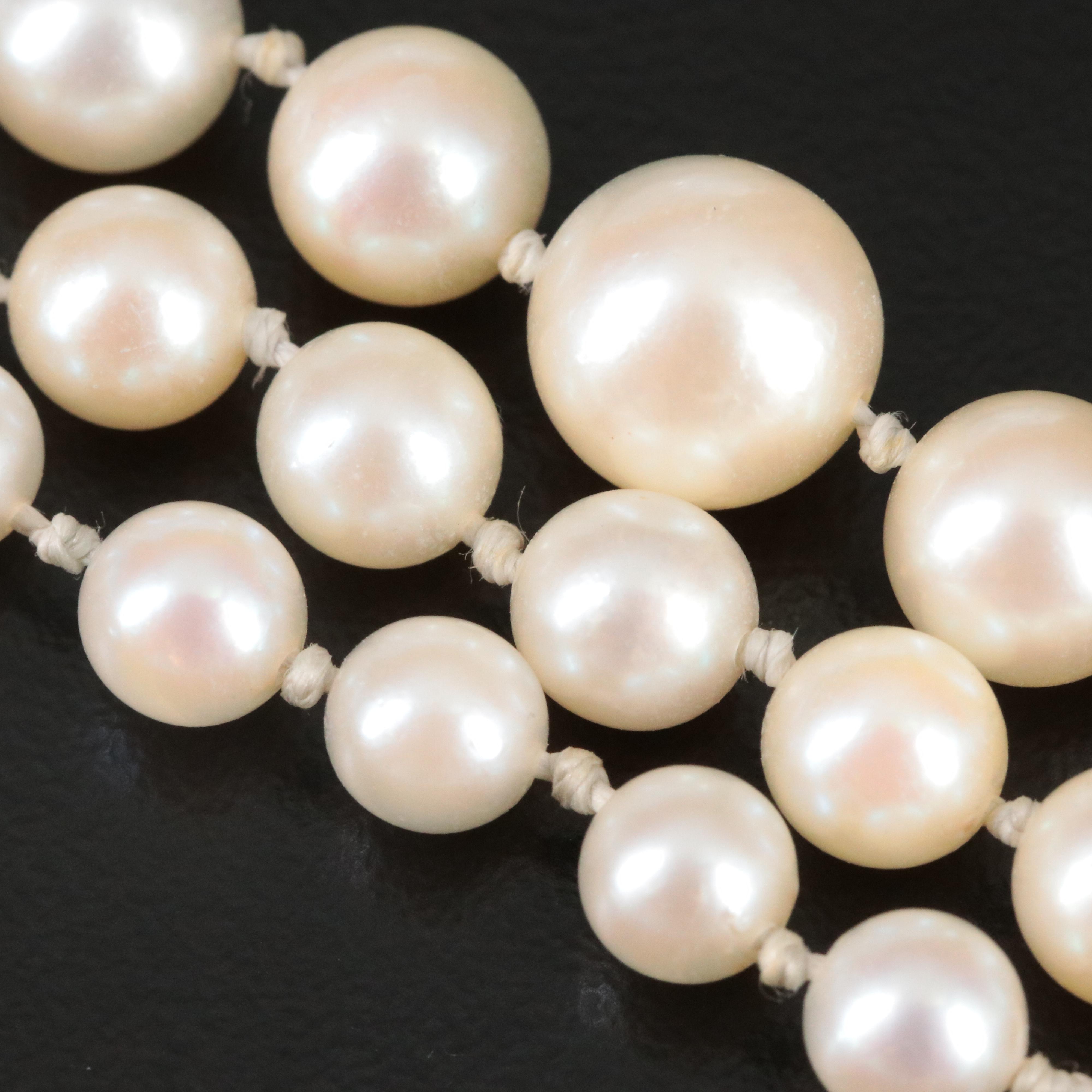 Vintage Pearl Necklace with 14K Clasp