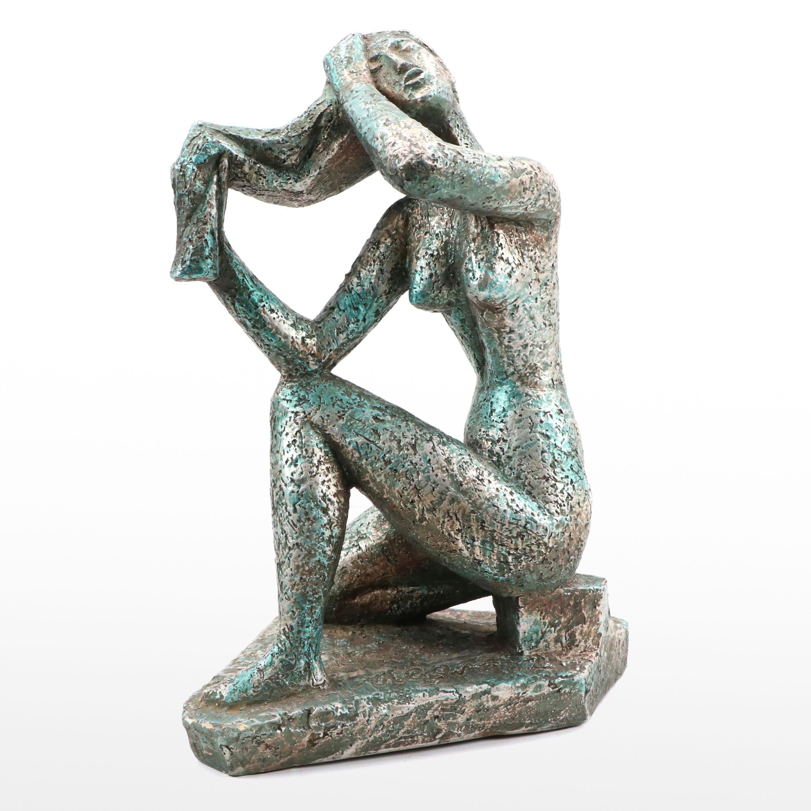 Marthijn De Groot Plaster Sculpture of Bathing Woman, 21st Century