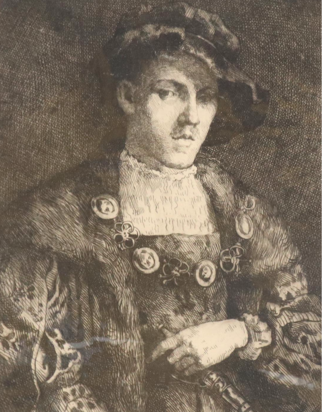 Herbert Thomas Dicksee Etching "The Young Nobleman (Self Portrait)," 1884