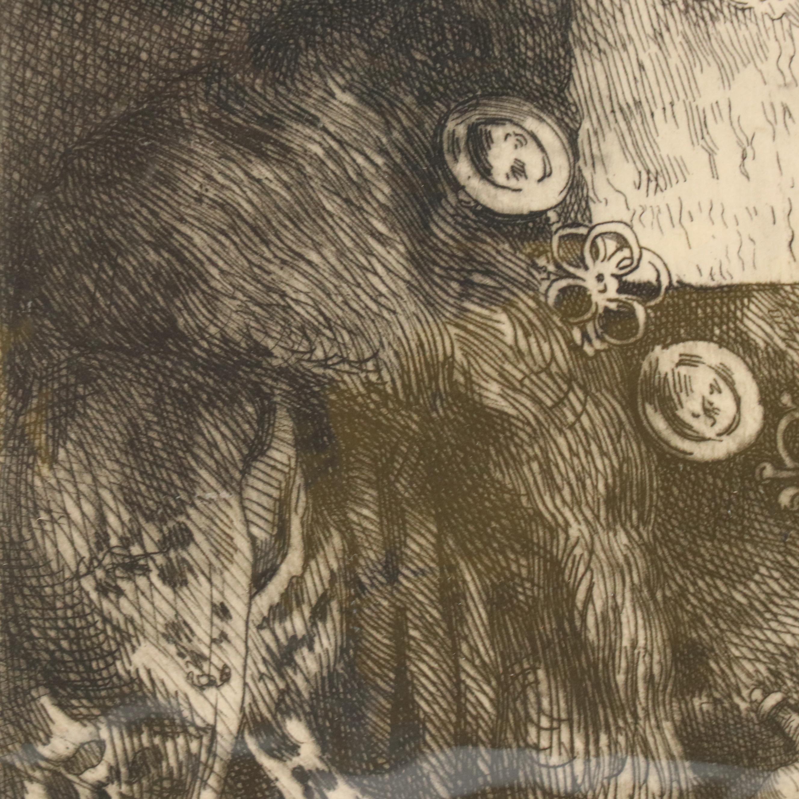 Herbert Thomas Dicksee Etching "The Young Nobleman (Self Portrait)," 1884