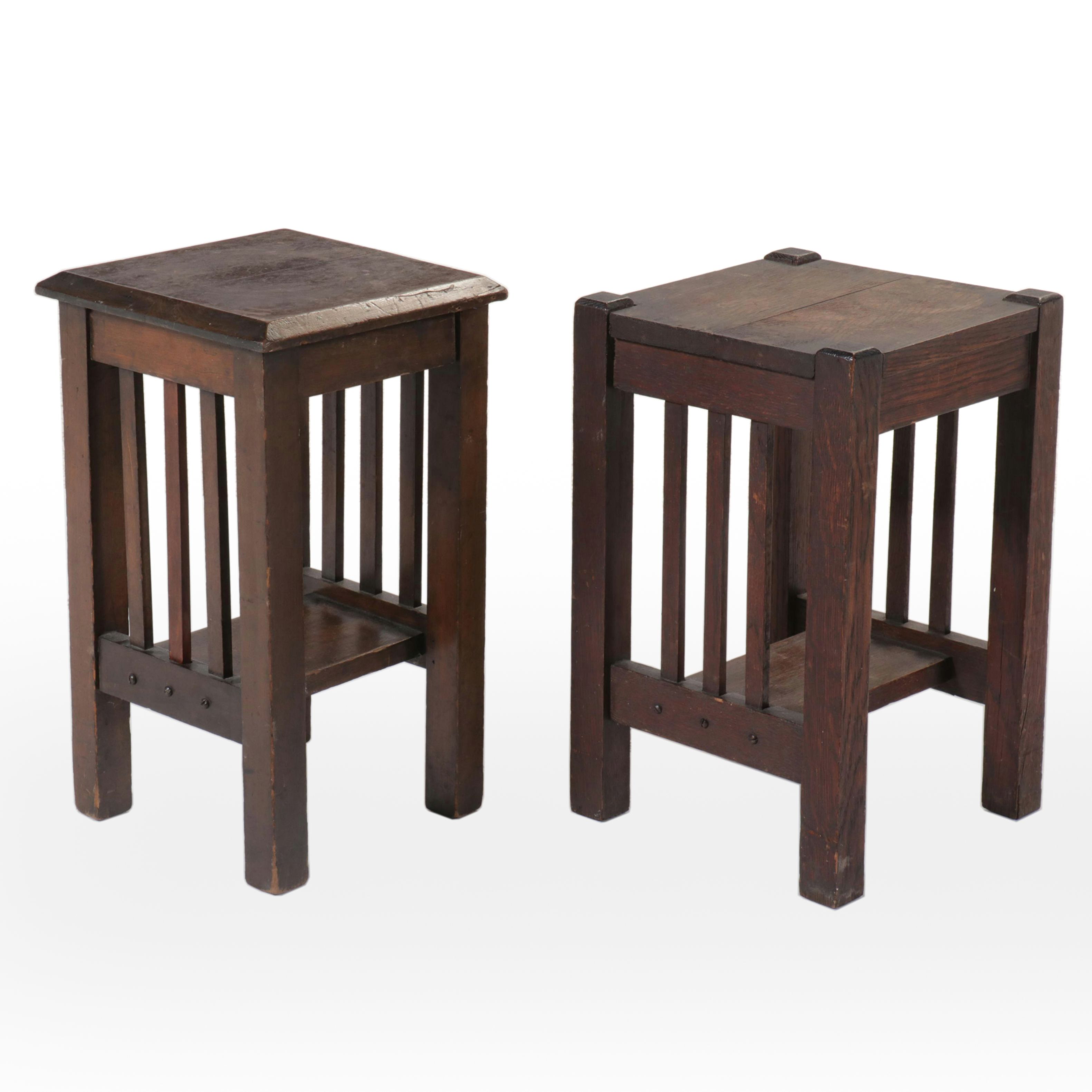 Two Arts and Crafts Oak Stands, Early 20th Century