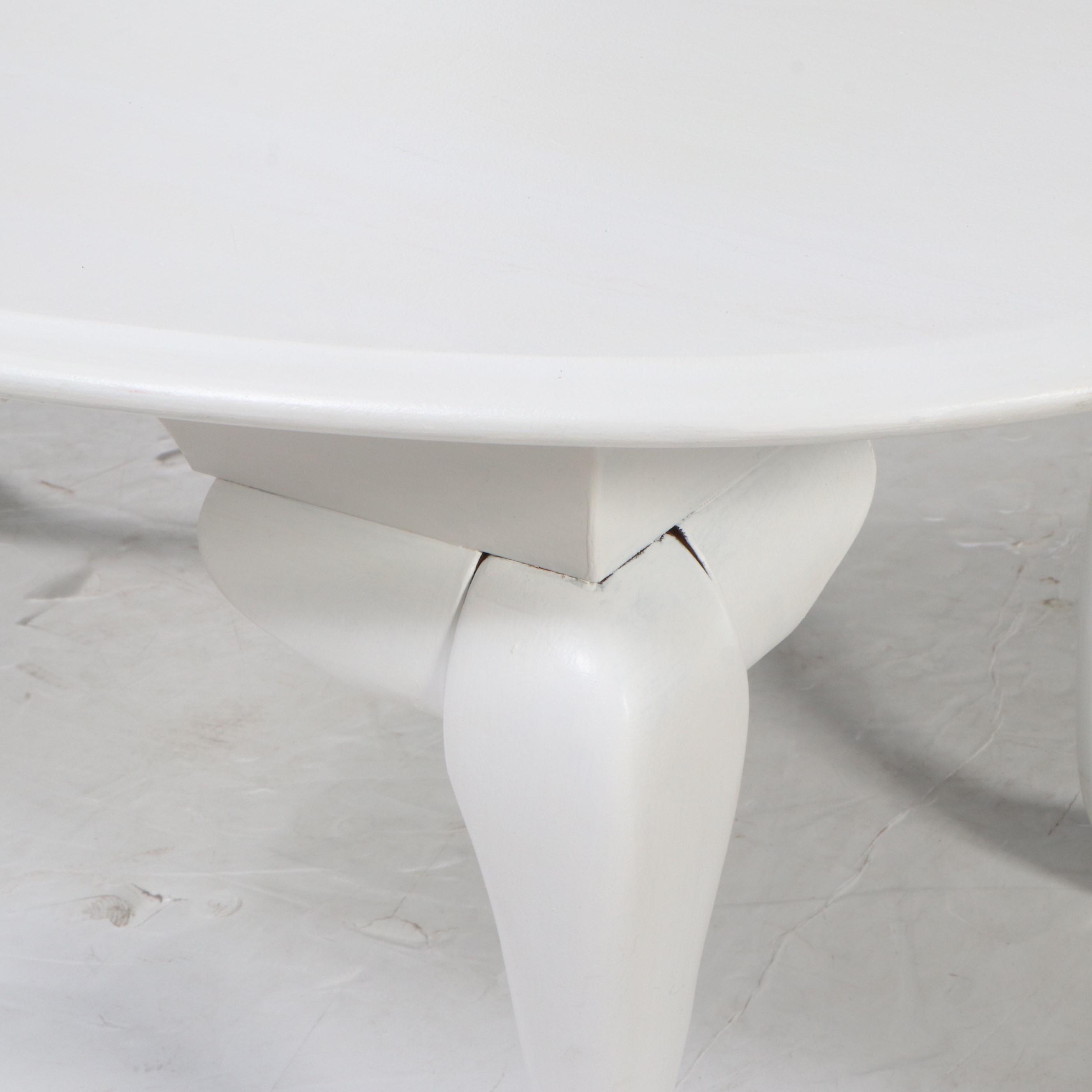 Queen Anne Style White-Painted Wood Coffee Table