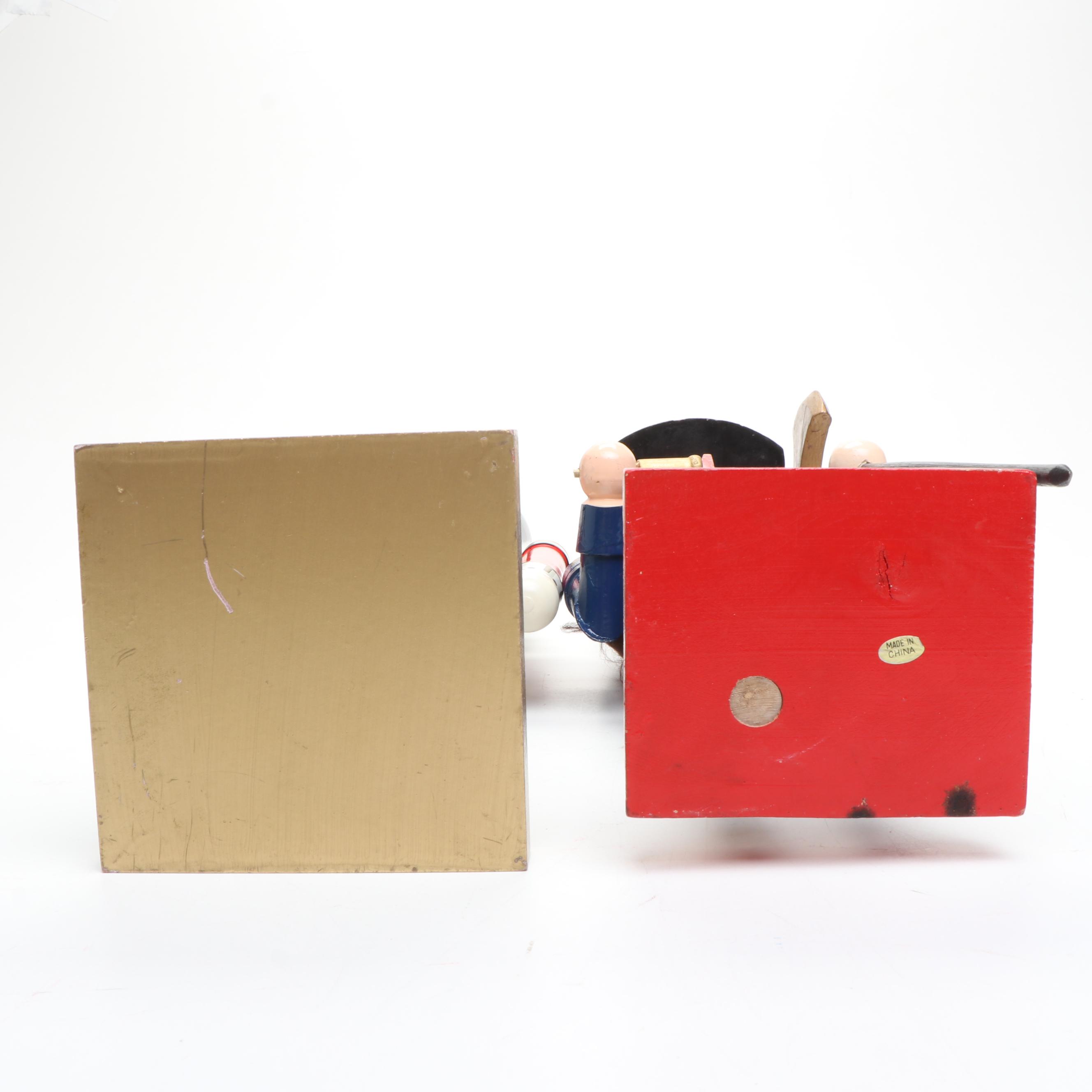 German Style Painted and Embellished Wood Nutcrackers