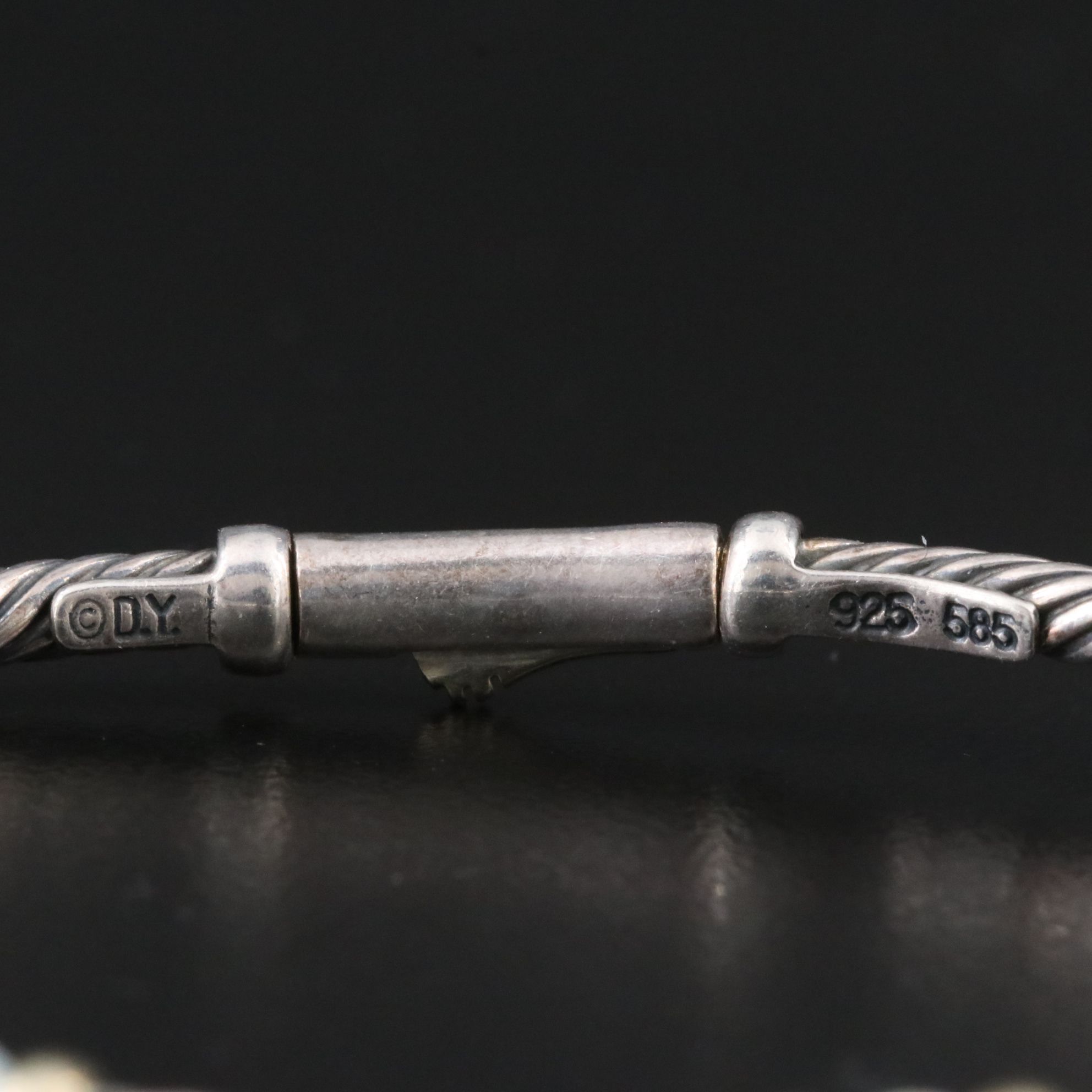 David Yurman Hampton Sterling, 14K and Pearl Bracelet