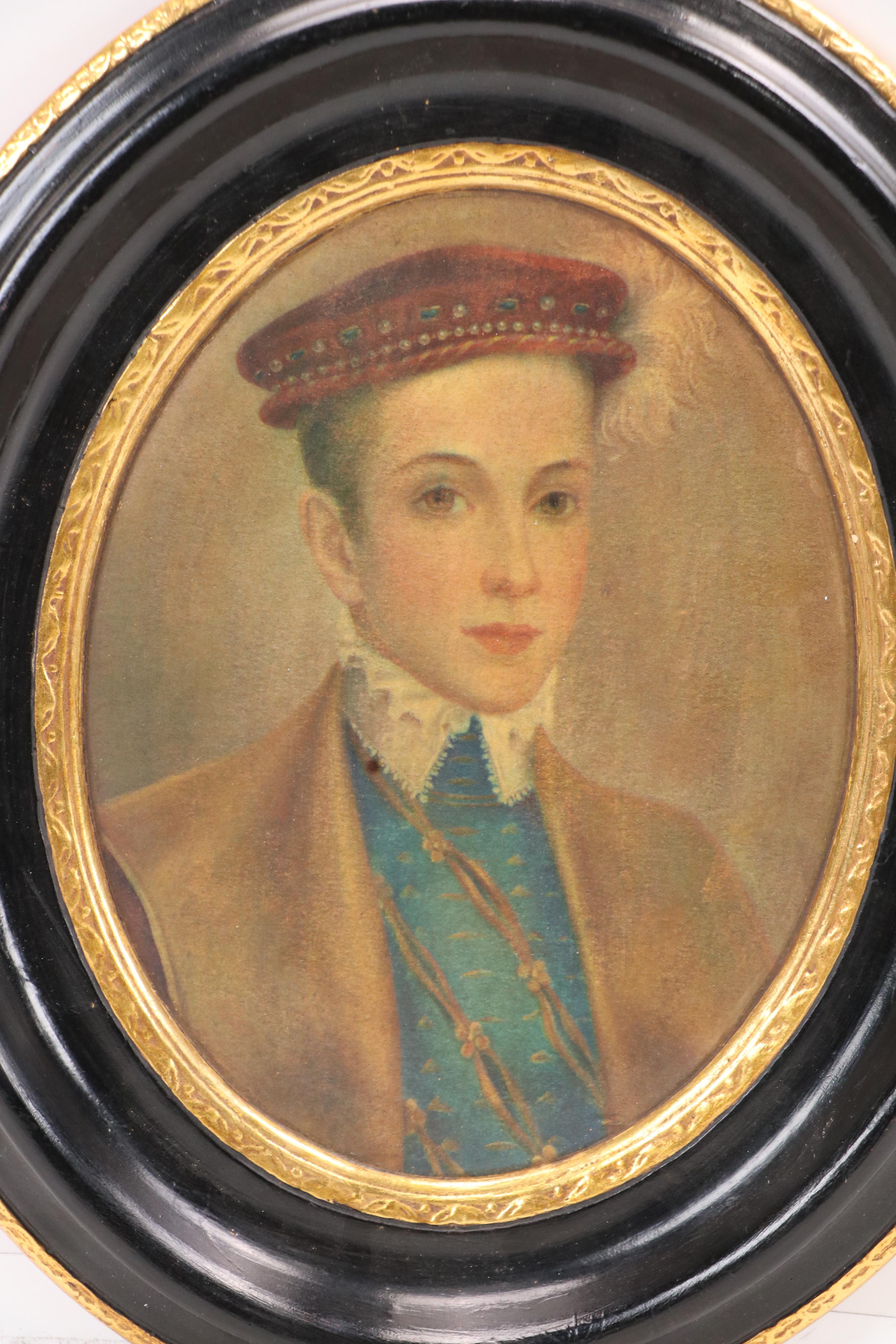 European Monarchical Chromolithographs of King Edward VI and Margaret of Valois