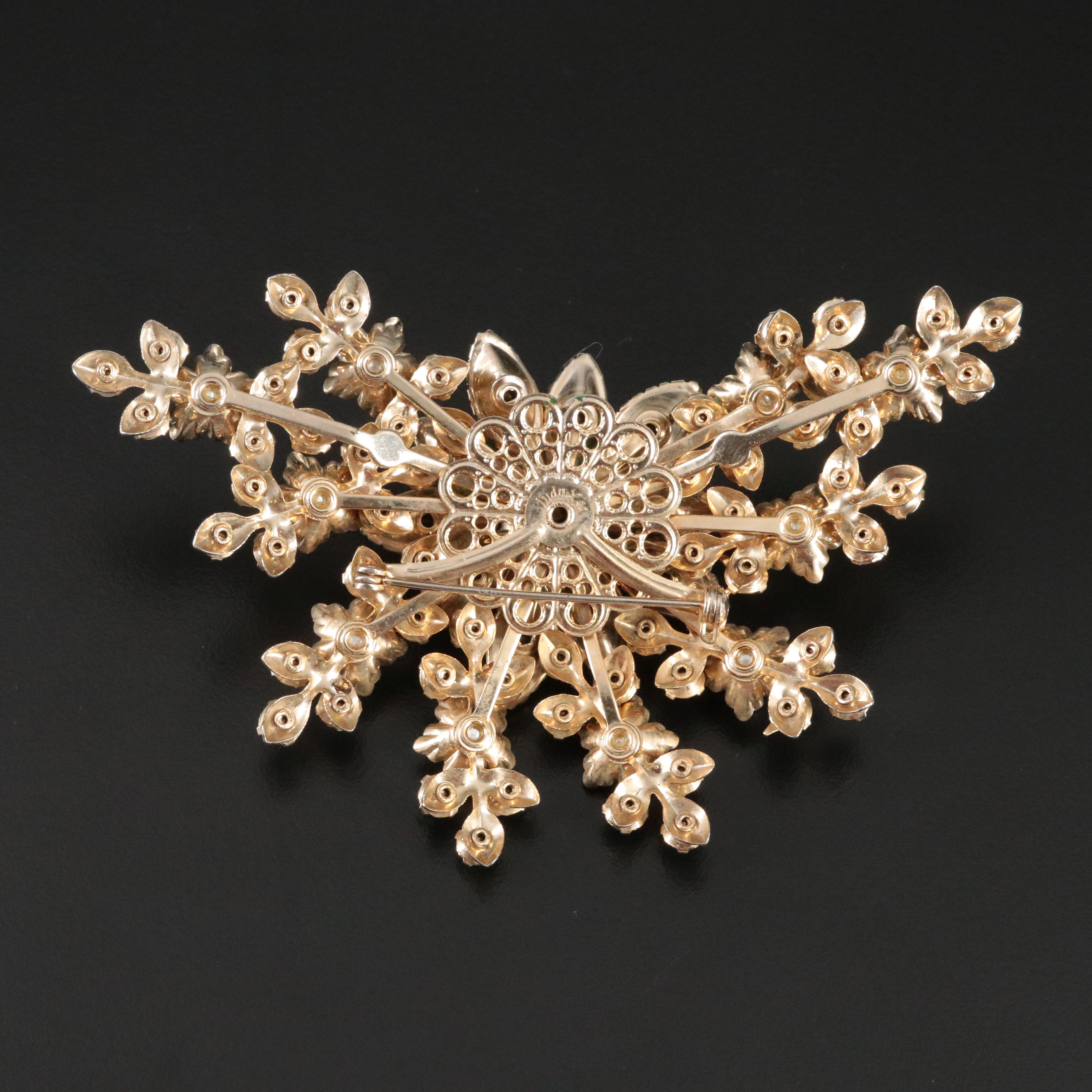 Judy Lee Rhinestone and Faux Pearl Brooch