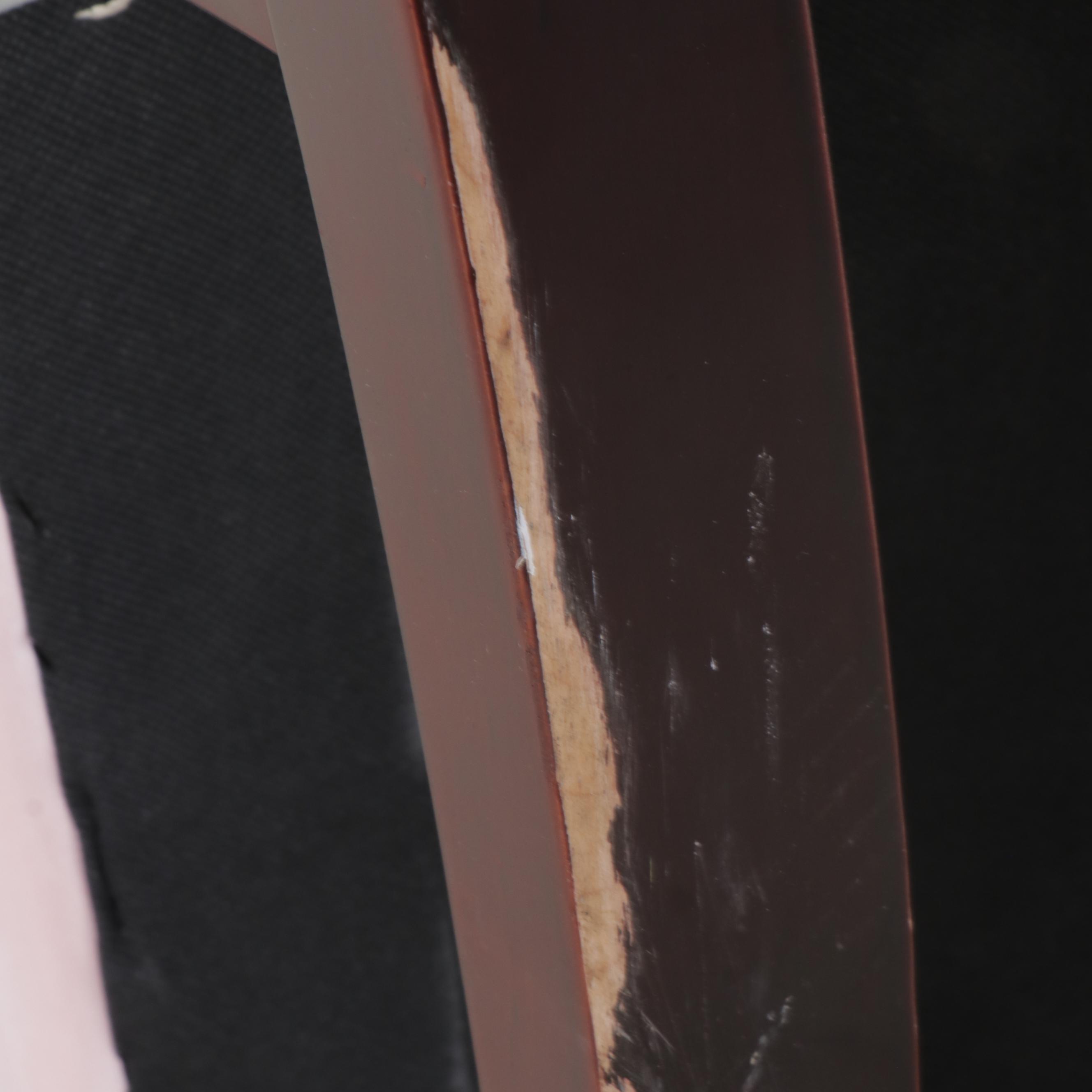 Pink Button-Tufted Rocking Chair with Paris Throw Pillow