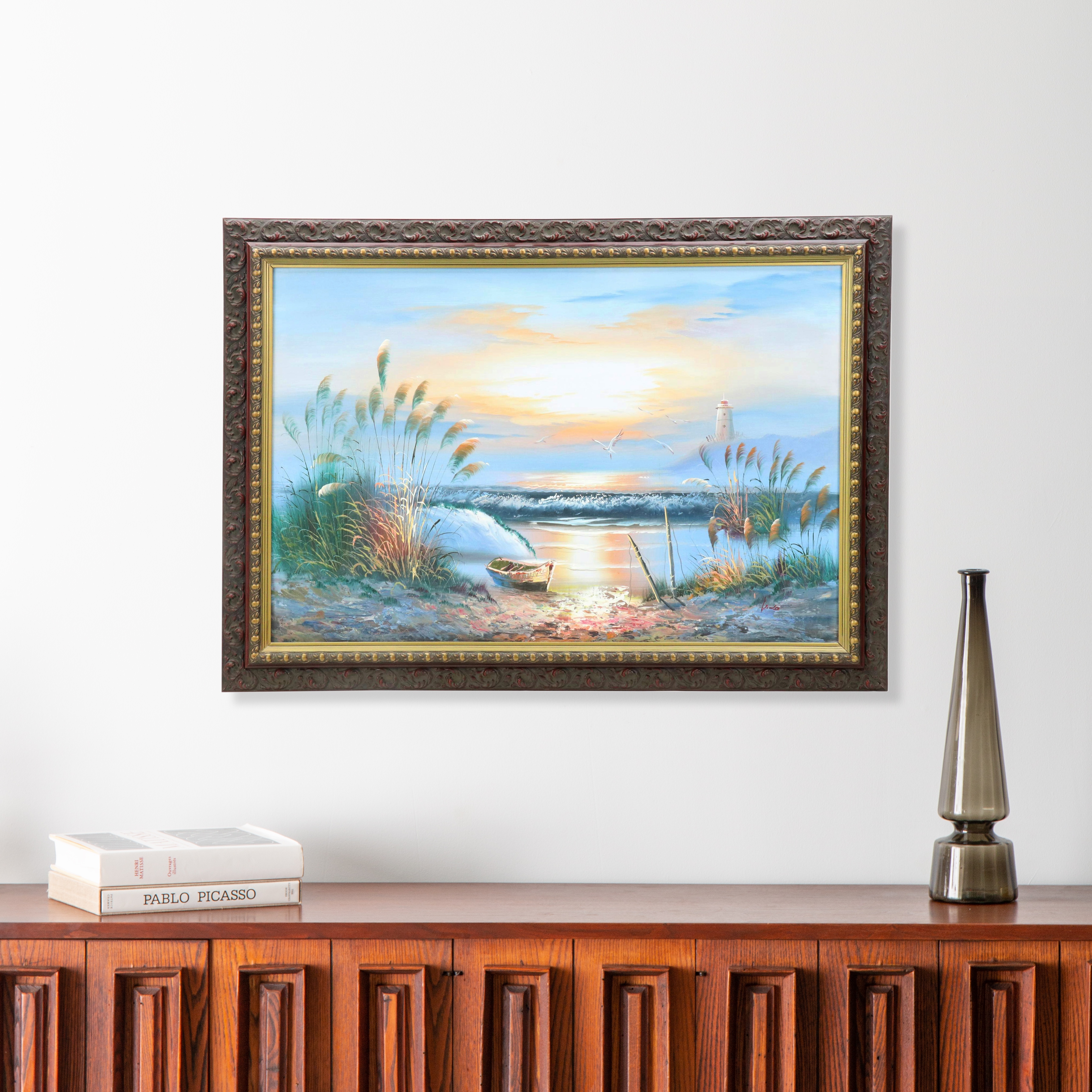 Coastal Landscape Oil Painting, 21st Century