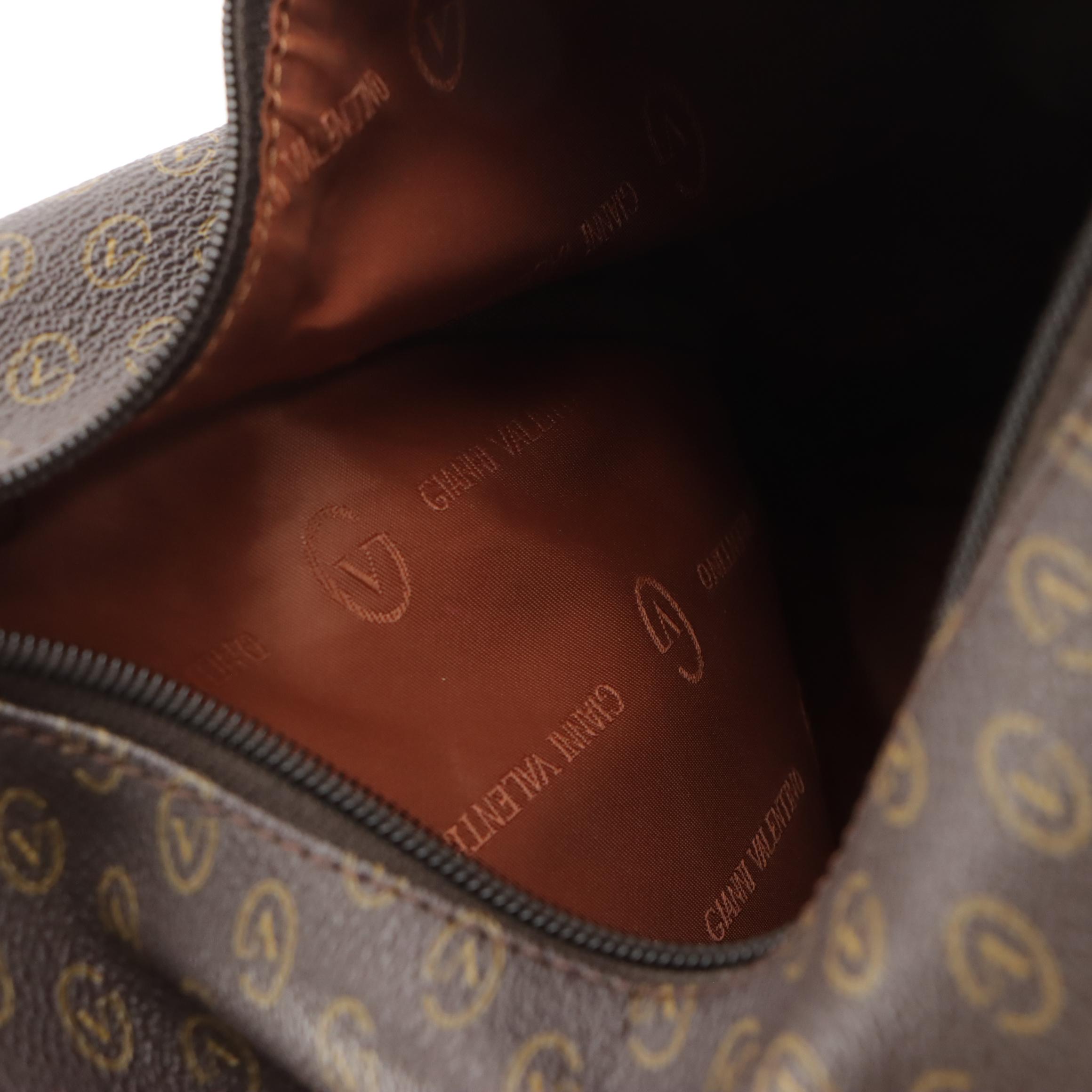 Gianni Valentino Sling Bag/Backpack in Dark Brown Monogram Canvas & Leather Trim