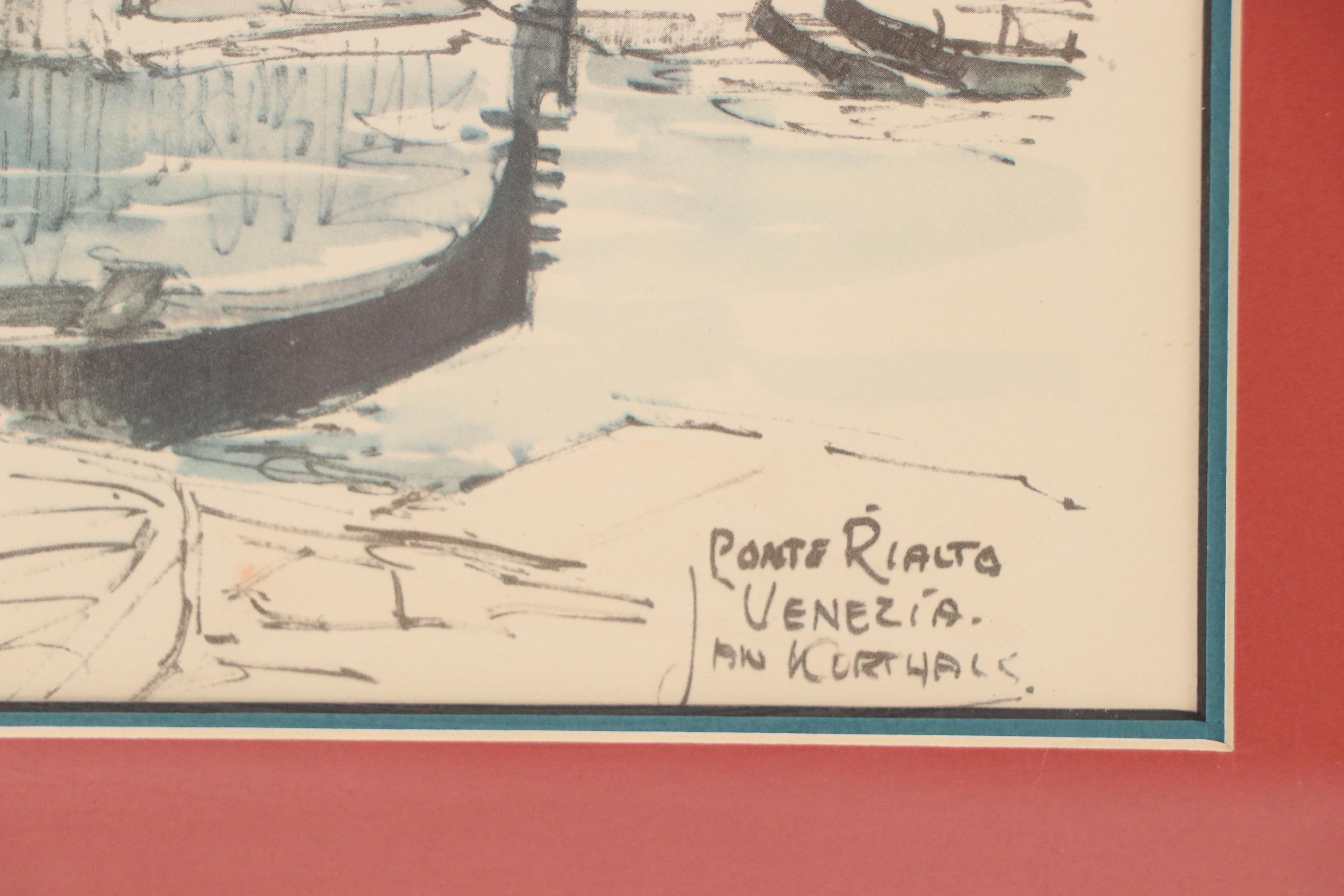 Offset Lithographs of Impressionist Inspired Venetian Scenes After Jan Korthals