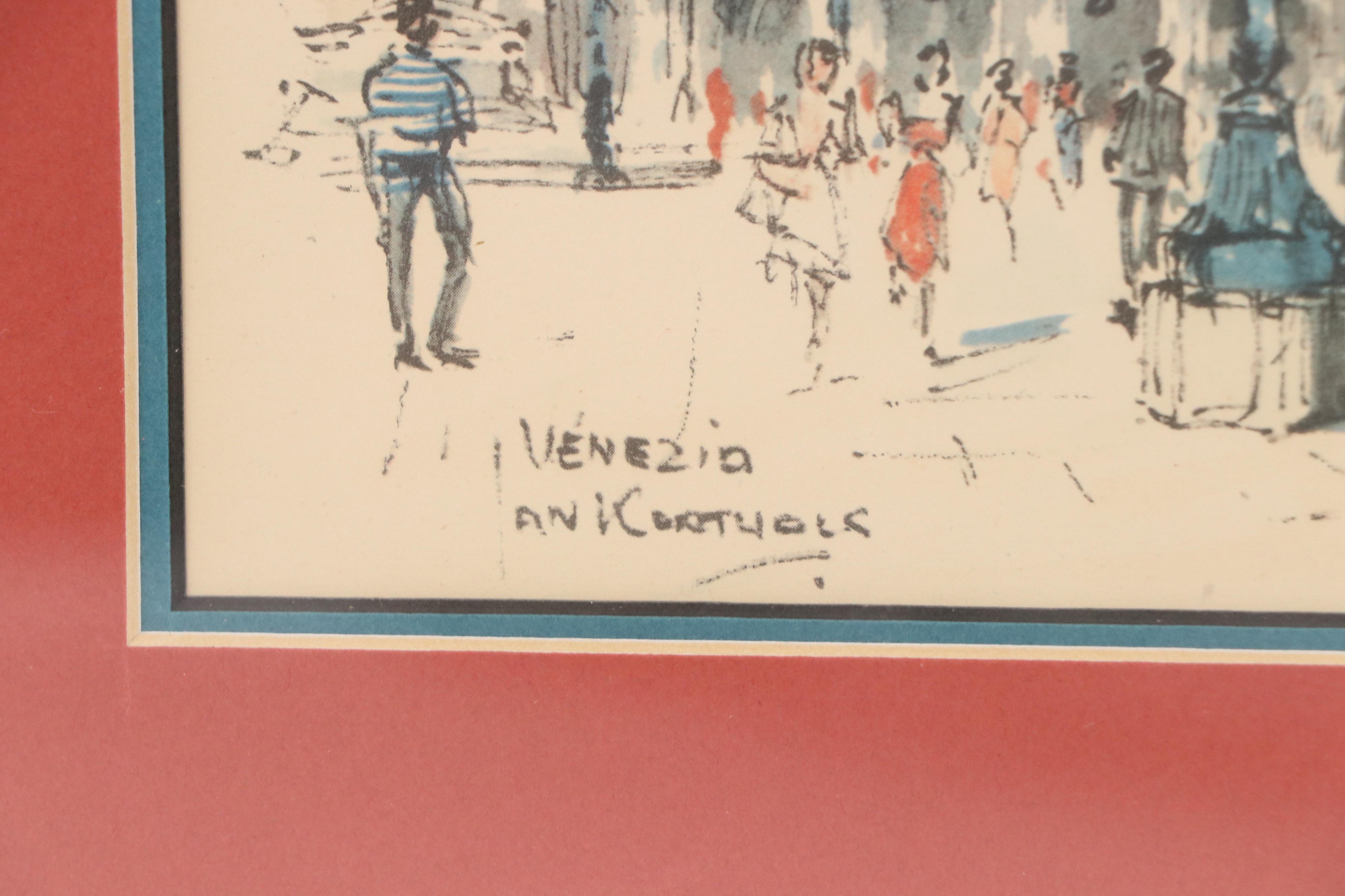 Offset Lithographs of Impressionist Inspired Venetian Scenes After Jan Korthals